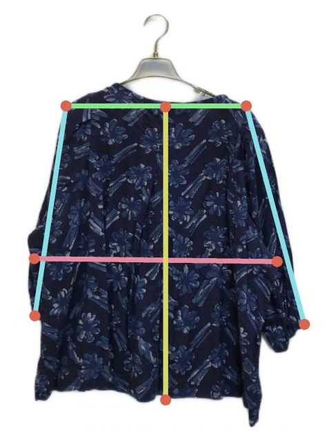 【美品】45R  ヒッコリー風呂敷プリントブラウス 中古・古着通販】45R (フォーティーファイブアール) ヒッコリー風呂敷