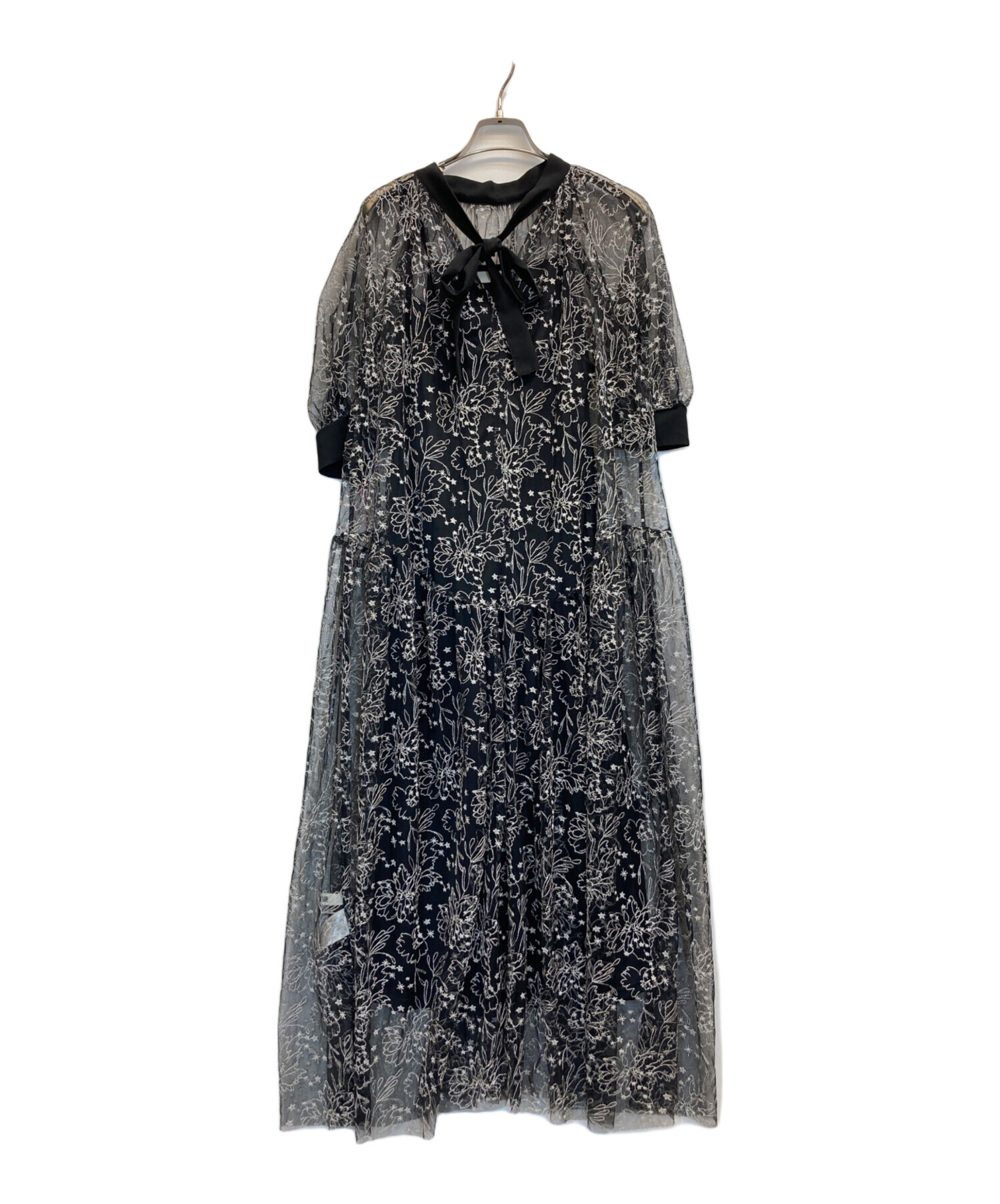 中古・古着通販】furfur (ファーファー) チュール刺しゅうワンピース