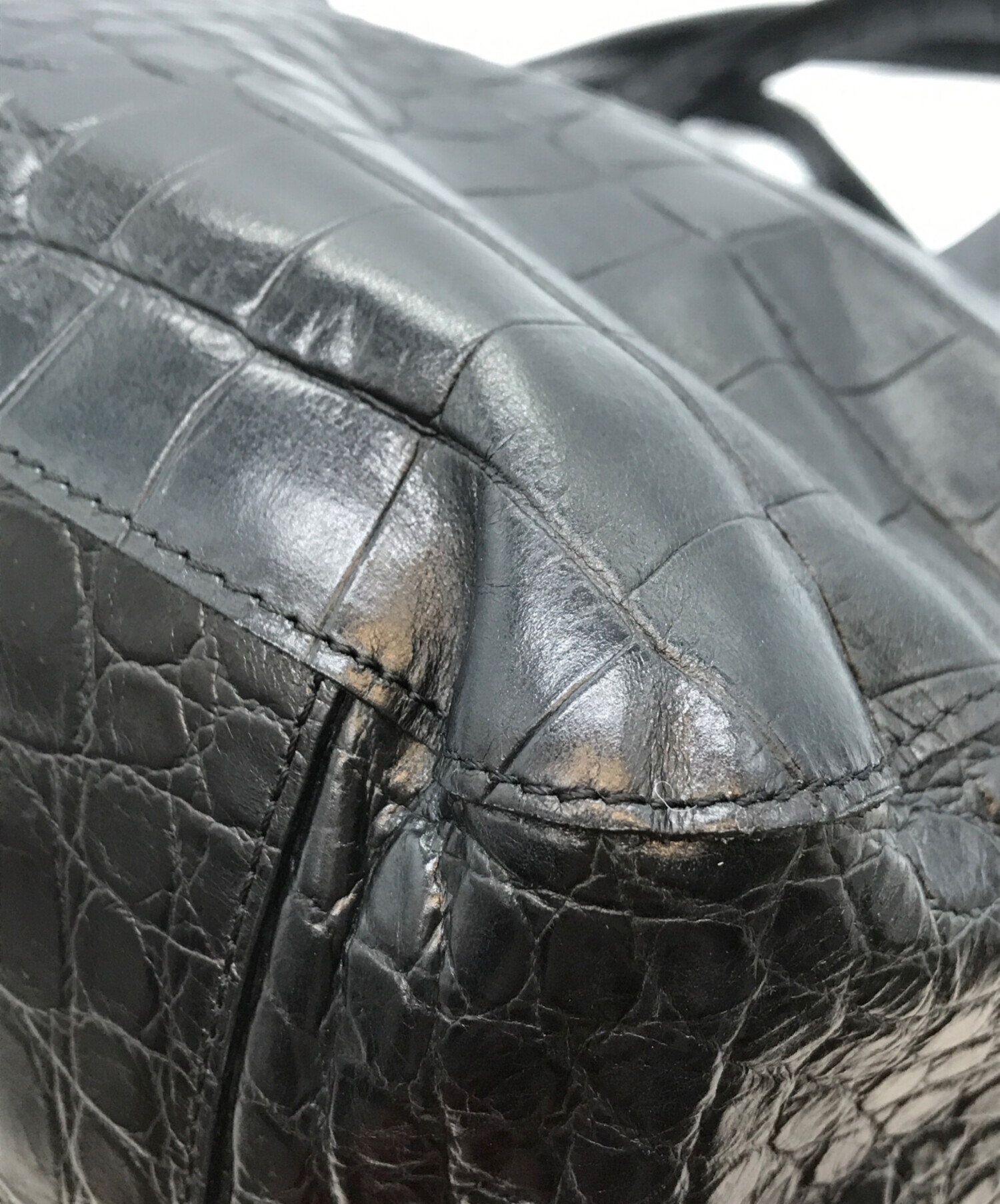 中古・古着通販】FURLA (フルラ) クロコ型押し2WAYトートバッグ