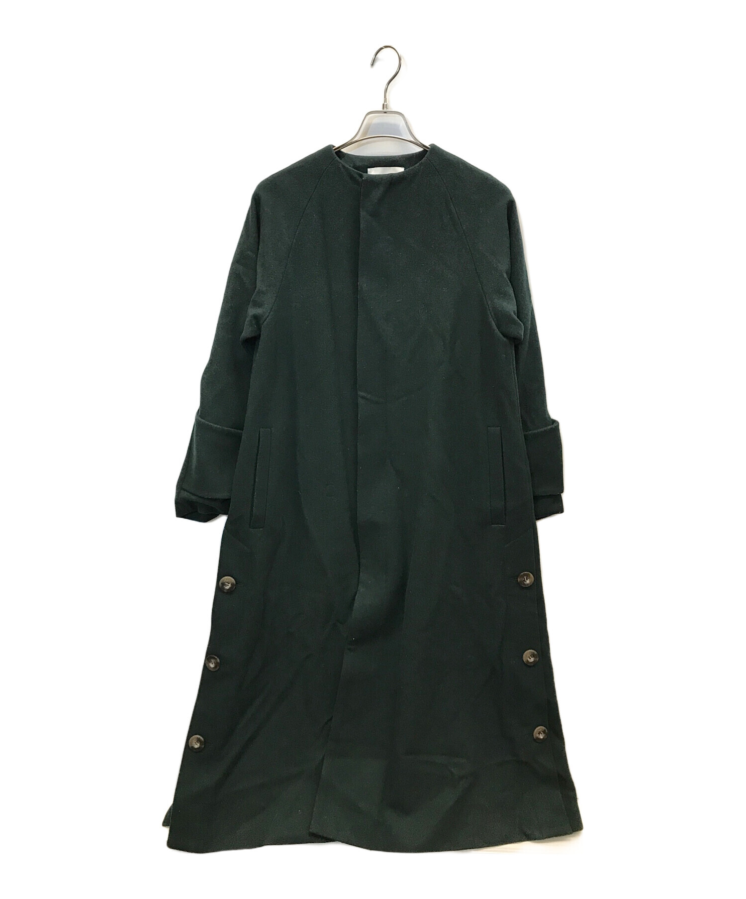 中古・古着通販】UN3D. (アンスリード) NO COLLAR CUFFS COAT グリーン 