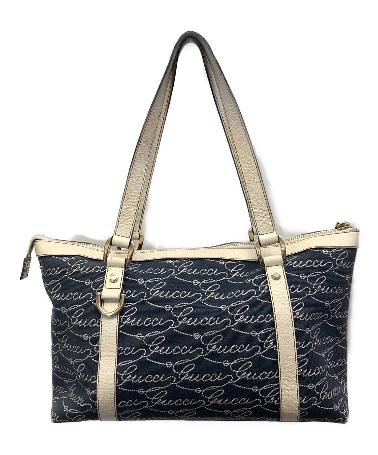 中古・古着通販】GUCCI (グッチ) ロゴキャンバスデニムトートバッグ 