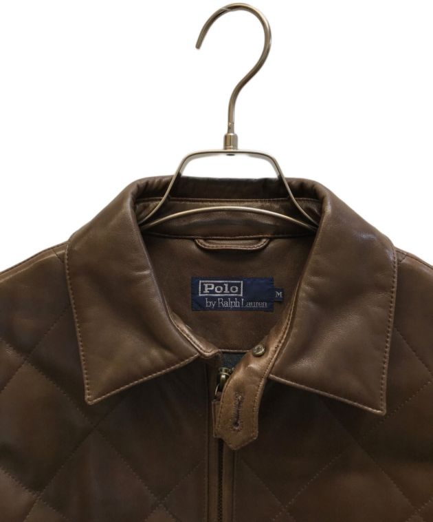 ラルフローレン　レザージャケット　キルティング　ブラウン　襟コーデュロイ　美品 中古・古着通販】POLO RALPH LAUREN (ポロ・ラルフローレン