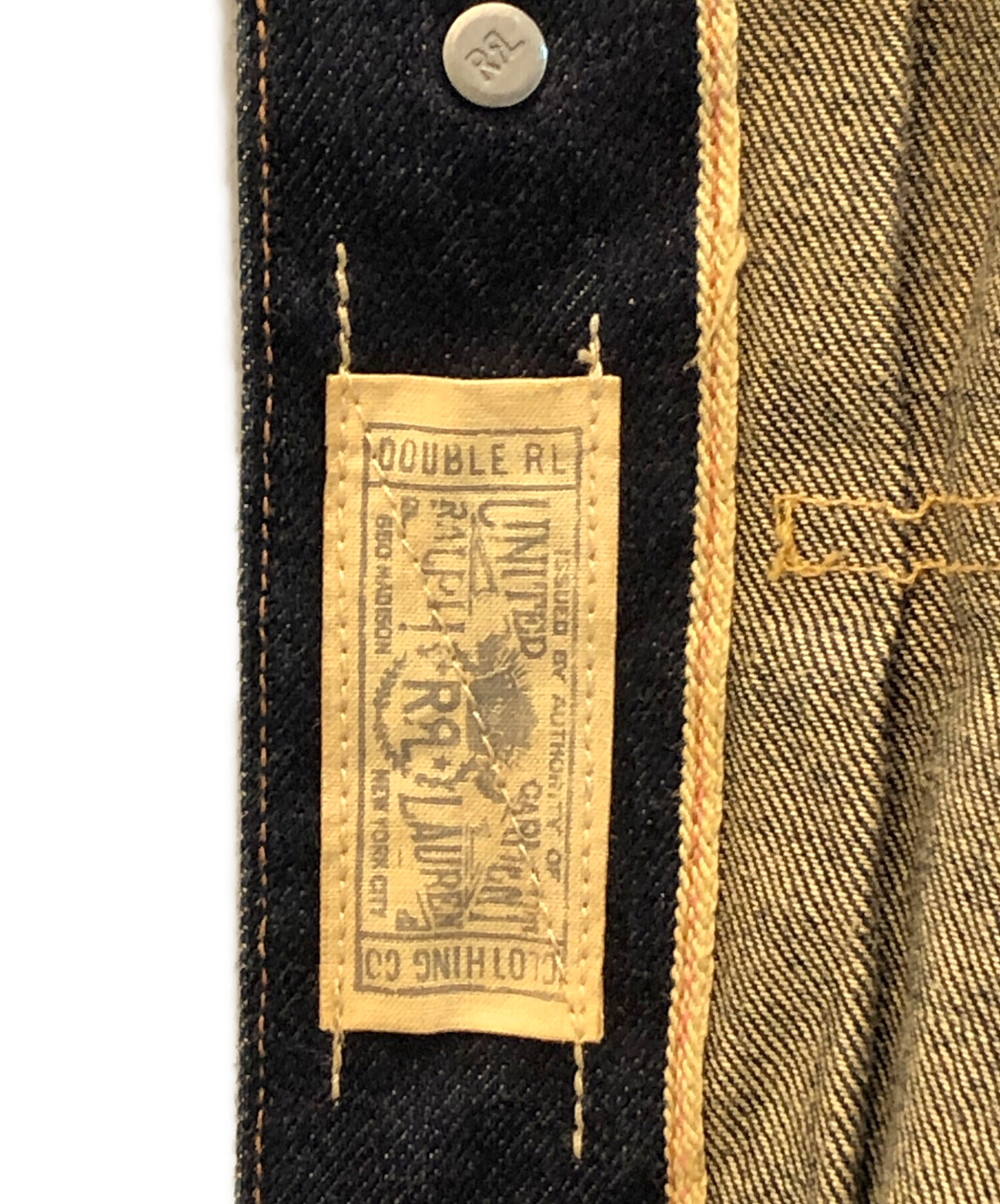 【希少】RRL 1stタイプ ヴィンテージ加工 デニムジャケット 日本製 XS 希少 デニムジャケット 大戦モデル ヴィンテージ加工 針刺しシンチ 赤