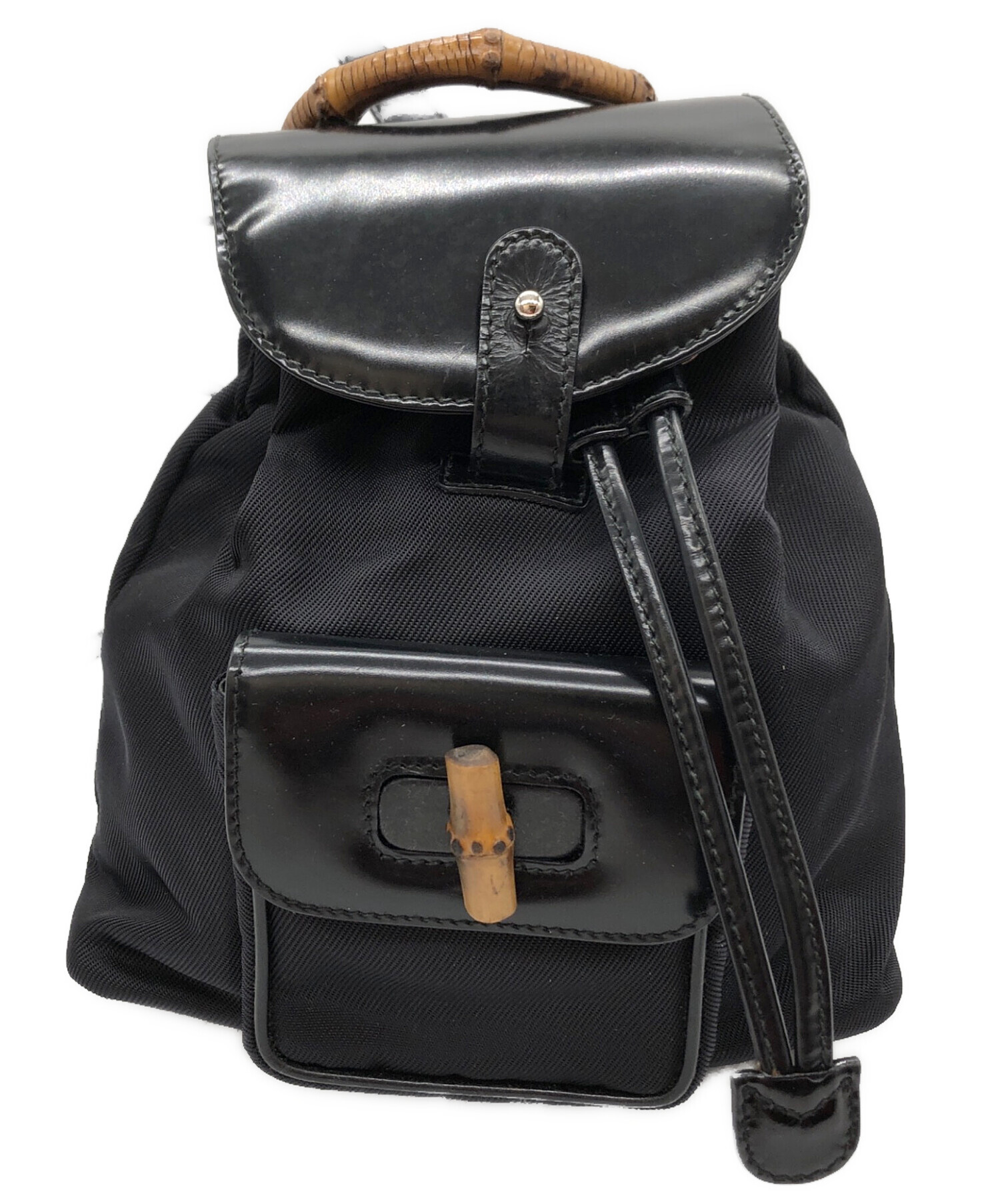中古・古着通販】GUCCI (グッチ) エナメル×ナイロンコンビ バンブー