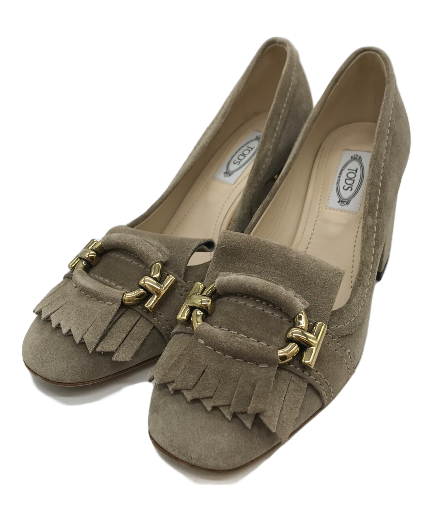 中古・古着通販】TOD'S (トッズ) フリンジスエードヒールパンプス