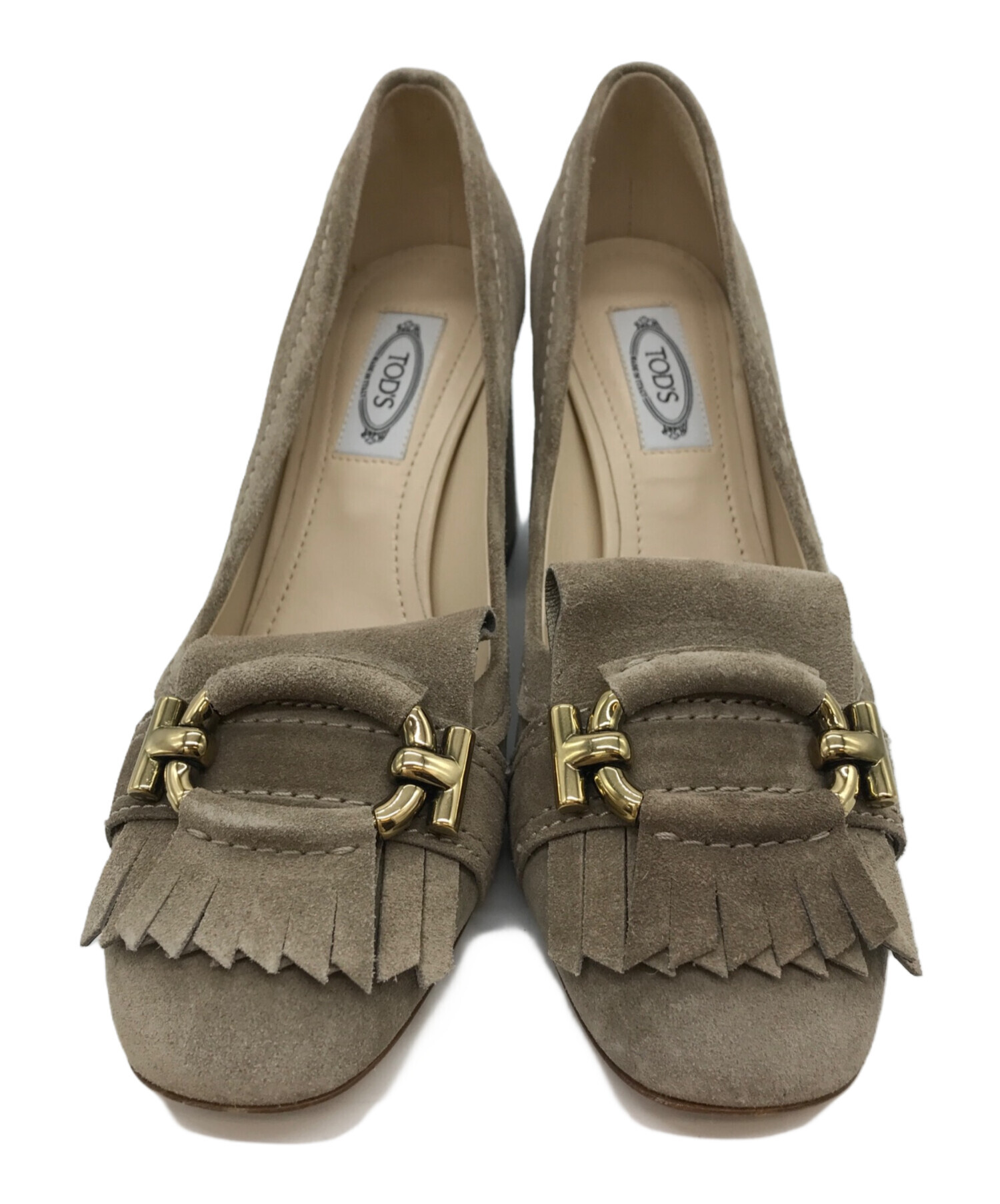 中古・古着通販】TOD'S (トッズ) フリンジスエードヒールパンプス