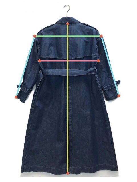 新品タグ付き　YANUK デニム　ベルト付き　トレンチコート 中古・古着通販】YANUK (ヤヌーク) デニムトレンチコート インディゴ