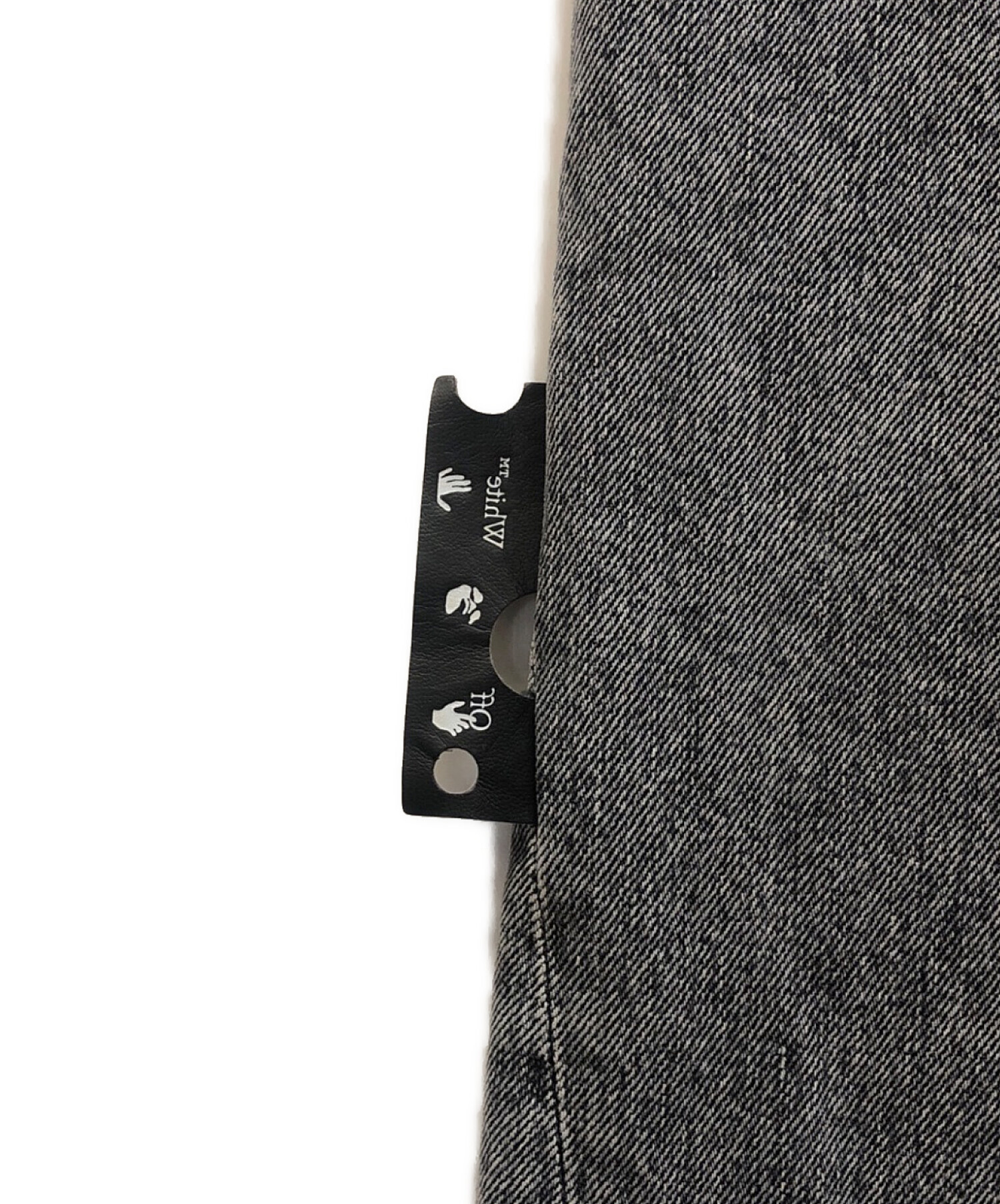 中古・古着通販】OFFWHITE (オフホワイト) Slim Flare Jeans ブラック 