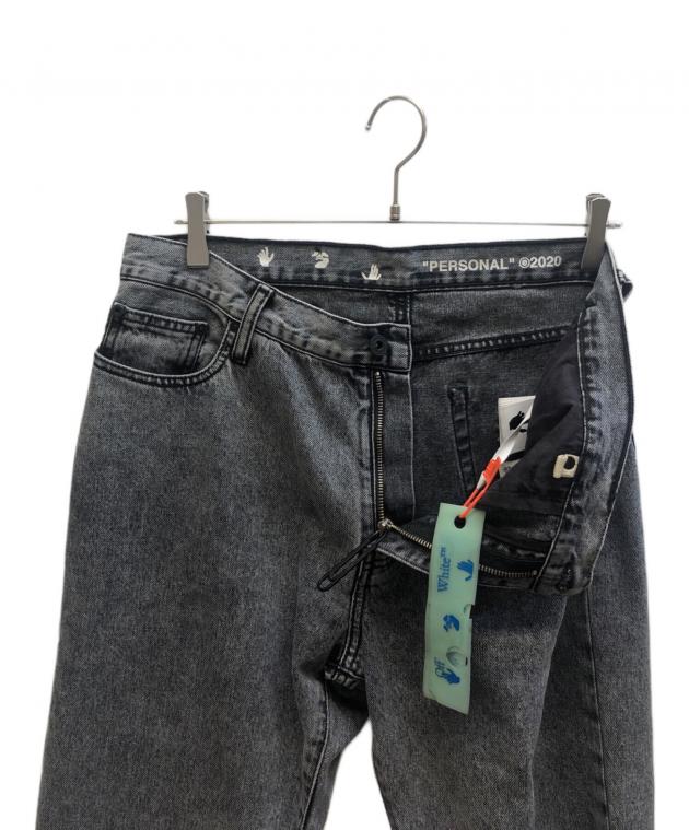 中古・古着通販】OFFWHITE (オフホワイト) Slim Flare Jeans ブラック