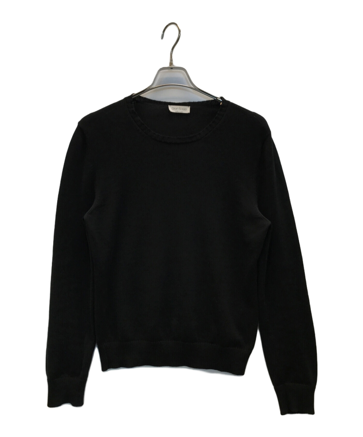 Gran Sasso コットンニット ブラック　サイズ50 中古・古着通販】GRAN SASSO (グランサッソ) 8ゲージソフト