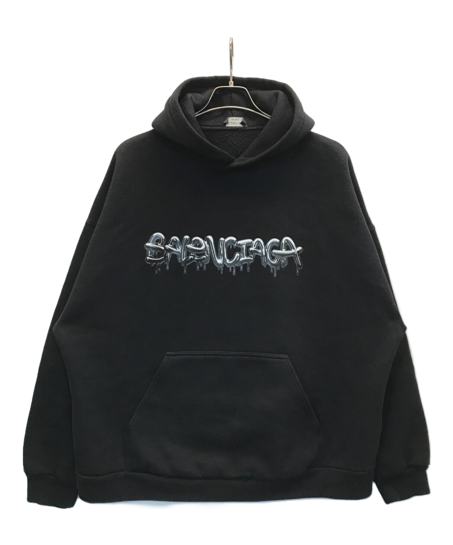 【正規品】BALENCIAGA スウェット　パーカー　ロゴ　スライム　黒 中古・古着通販】BALENCIAGA (バレンシアガ) Slime Wide Fit Hoodie