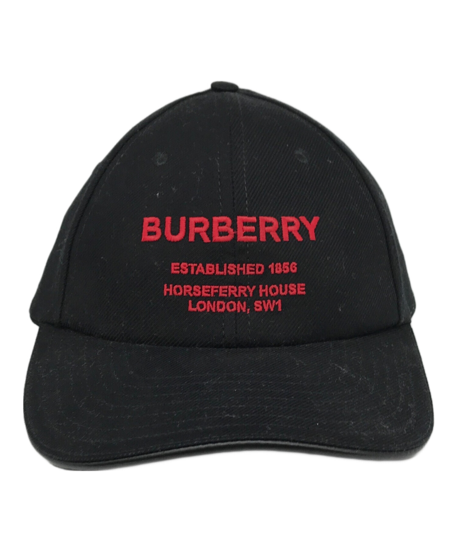 中古・古着通販】BURBERRY (バーバリー) ロゴ刺繍キャップ ブラック  