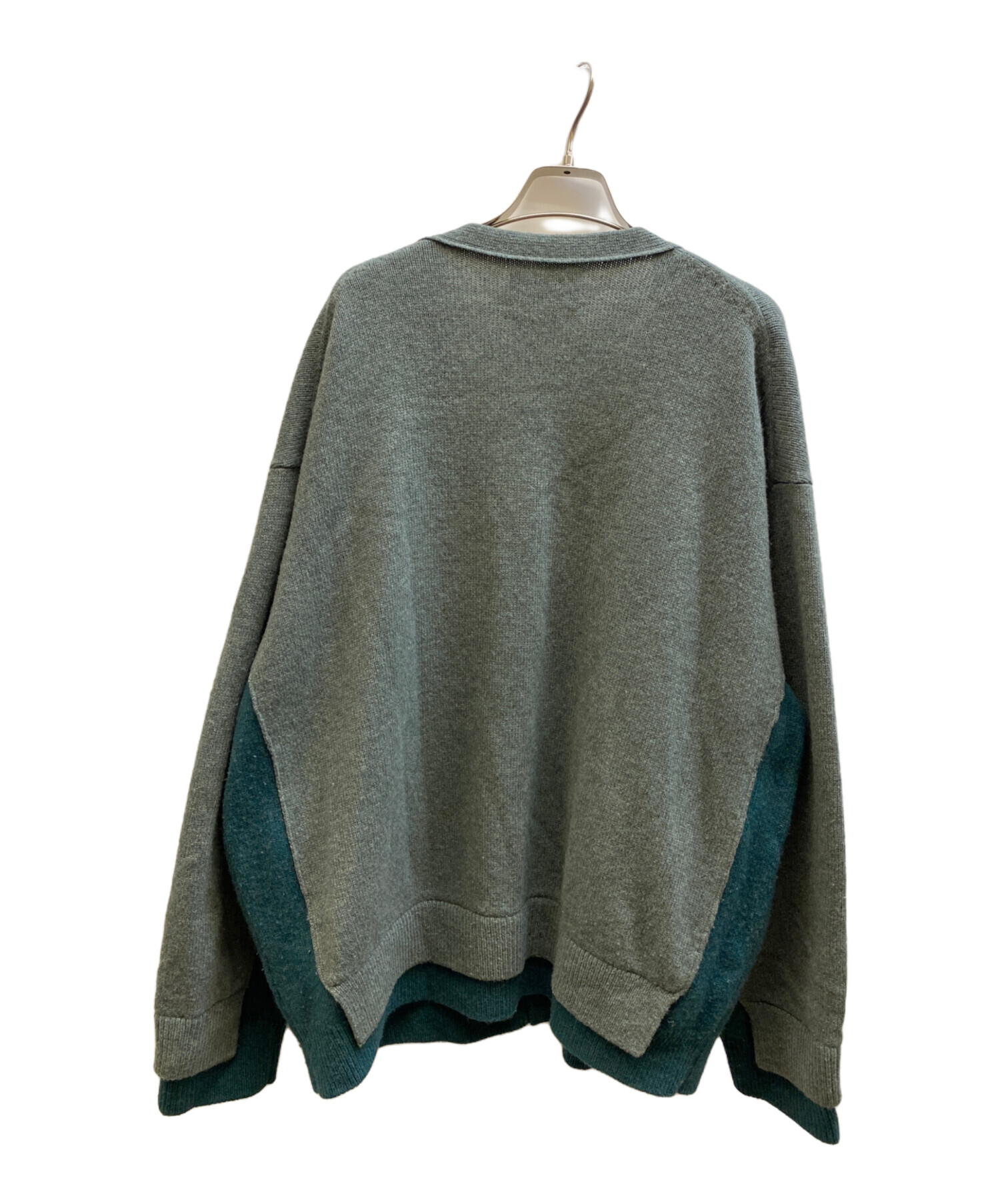 【美品】YOKE カーディガン サイズ2 グリーン YOKE ヨーク カーディガン 2(M位) 緑 【古着】