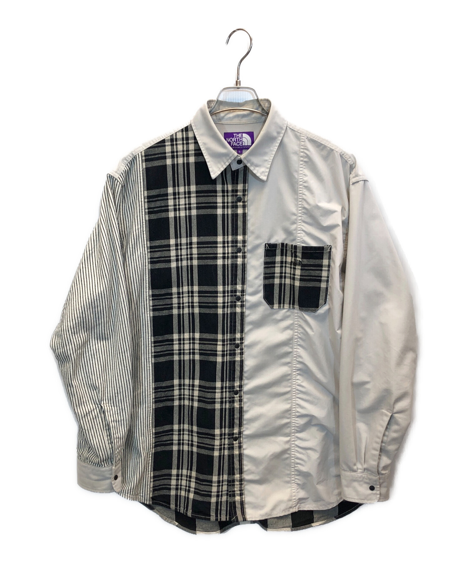 PURPLE LABEL PLAID PATCHWORK SHIRT Sサイズ nanamica / Flannel