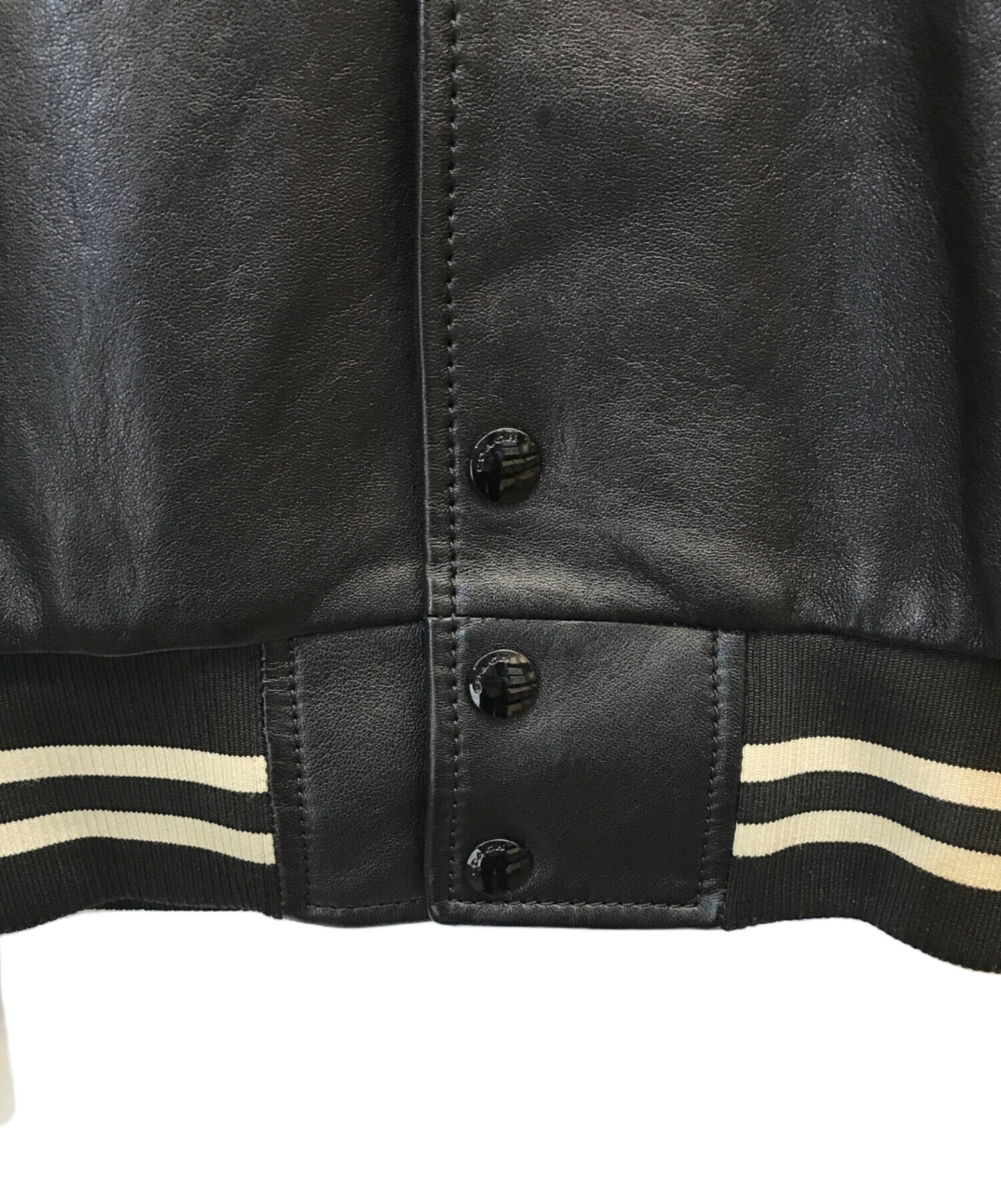 中古・古着通販】COACH (コーチ) レザースタジャン ブラック サイズ:S