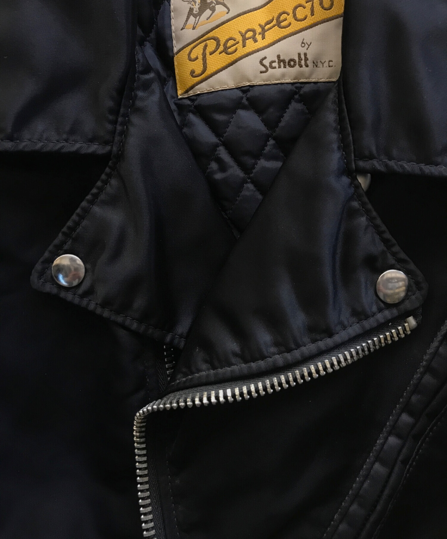 美品 Schott ショット ナイロン ダブルライダースジャケット キルティング Yahoo!オークション - SCHOTT ショット ダブルライダース 黒 ナイロン