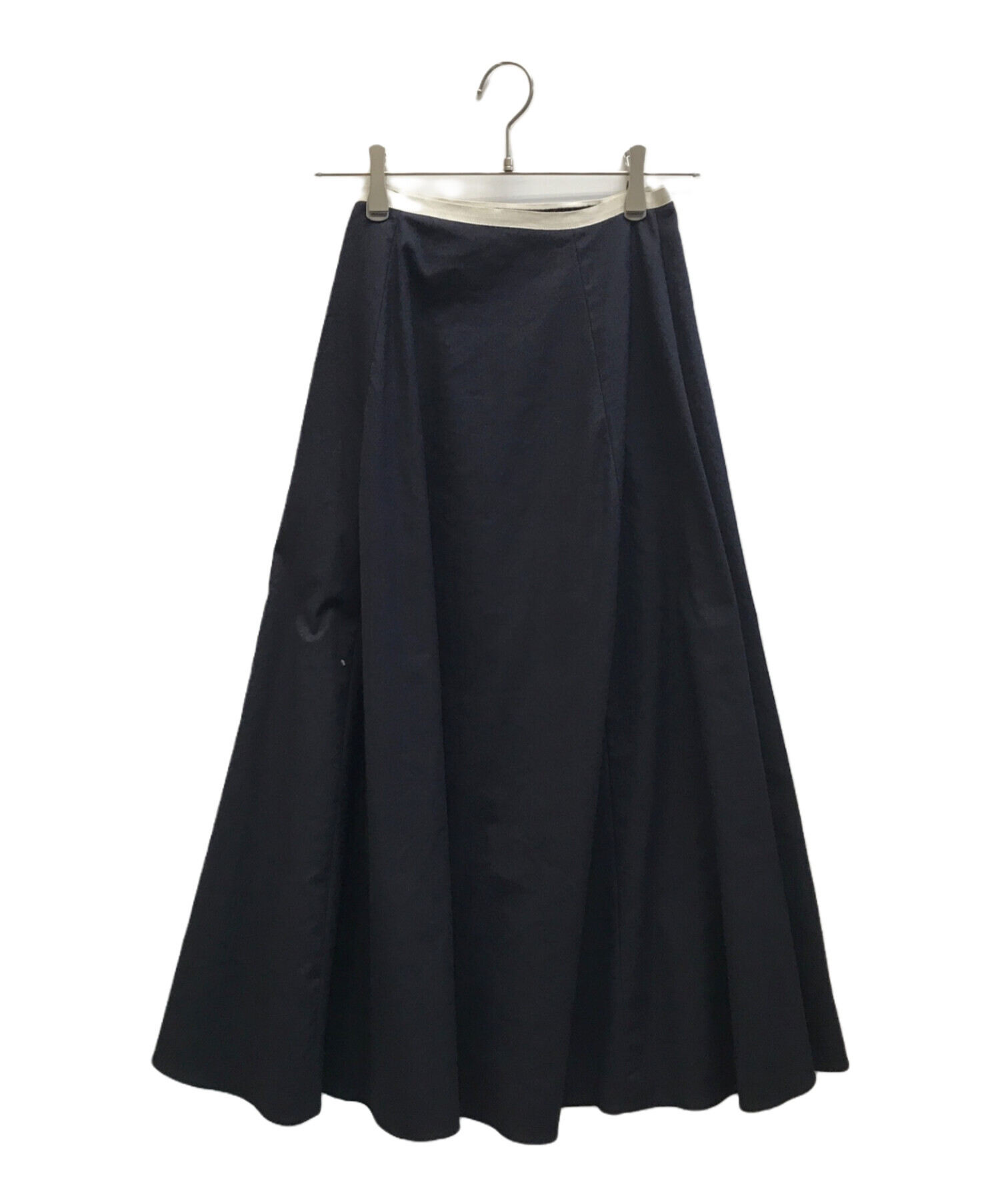IENA ネイビー フレアーロングスカート サイズ38 中古・古着通販】IENA (イエナ) バイカラーリボンフレアスカート