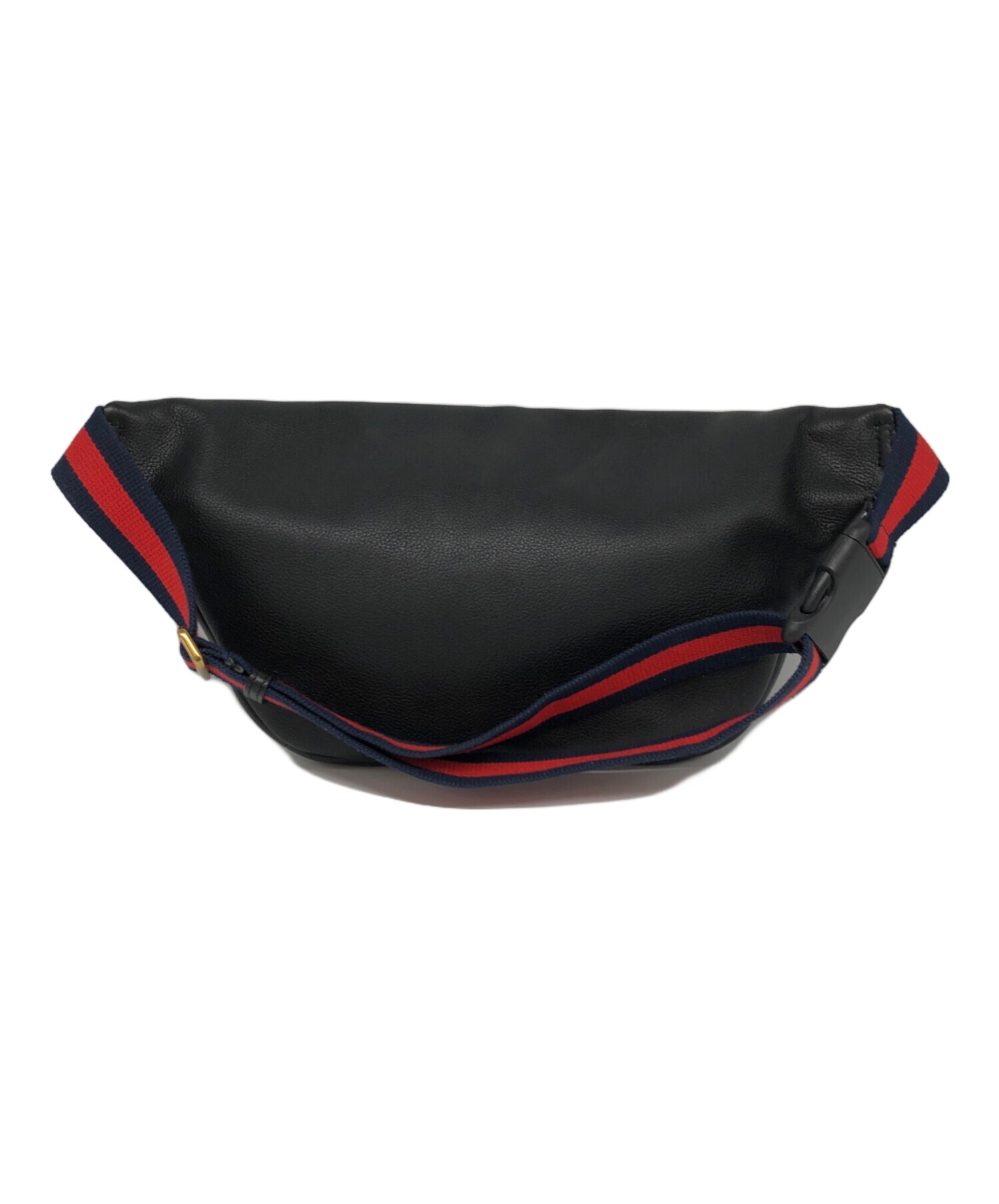 中古・古着通販】GUCCI (グッチ) プリントレザーベルトバッグ ブラック 