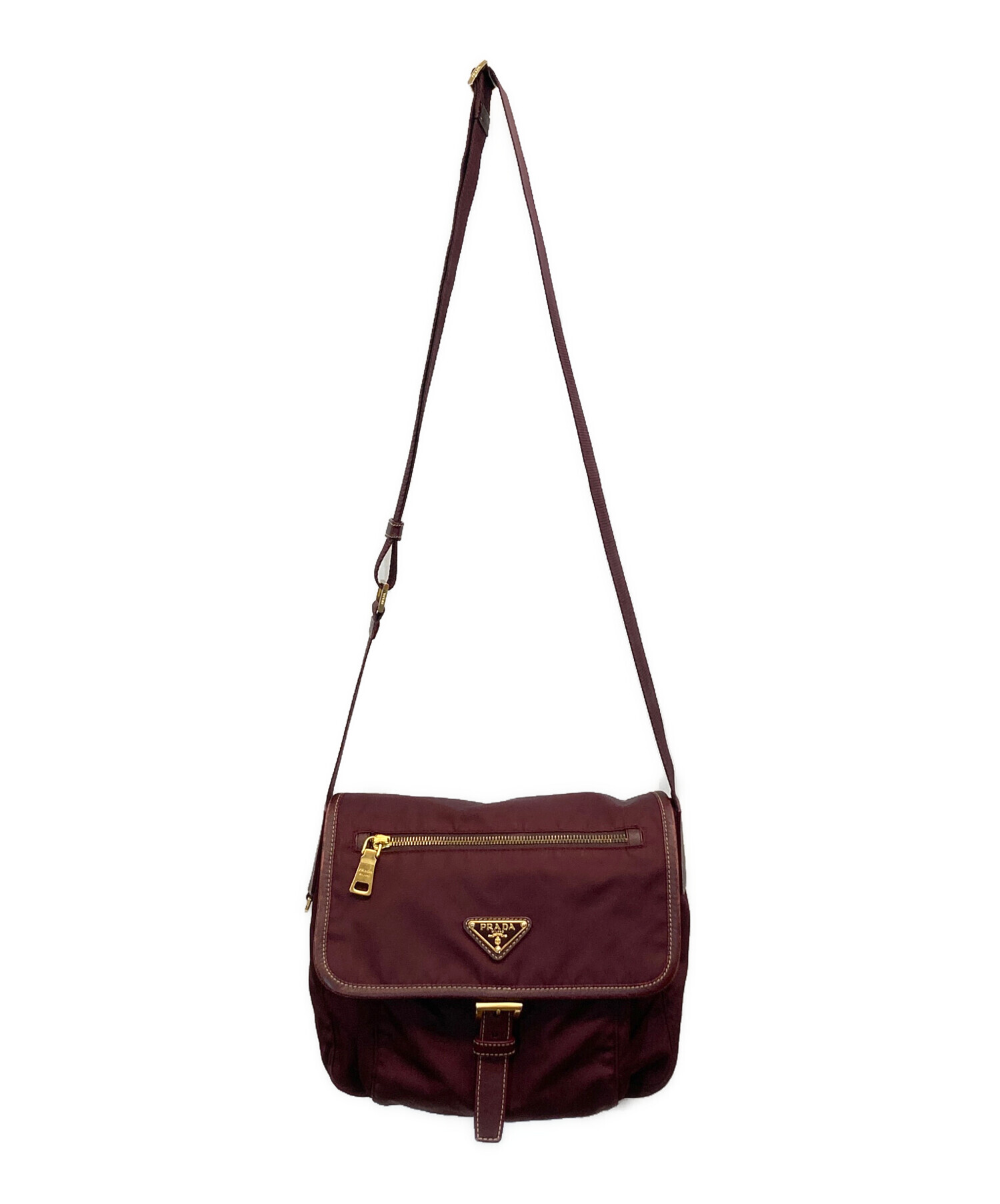 中古・古着通販】PRADA (プラダ) ナイロンショルダーバッグ レッド