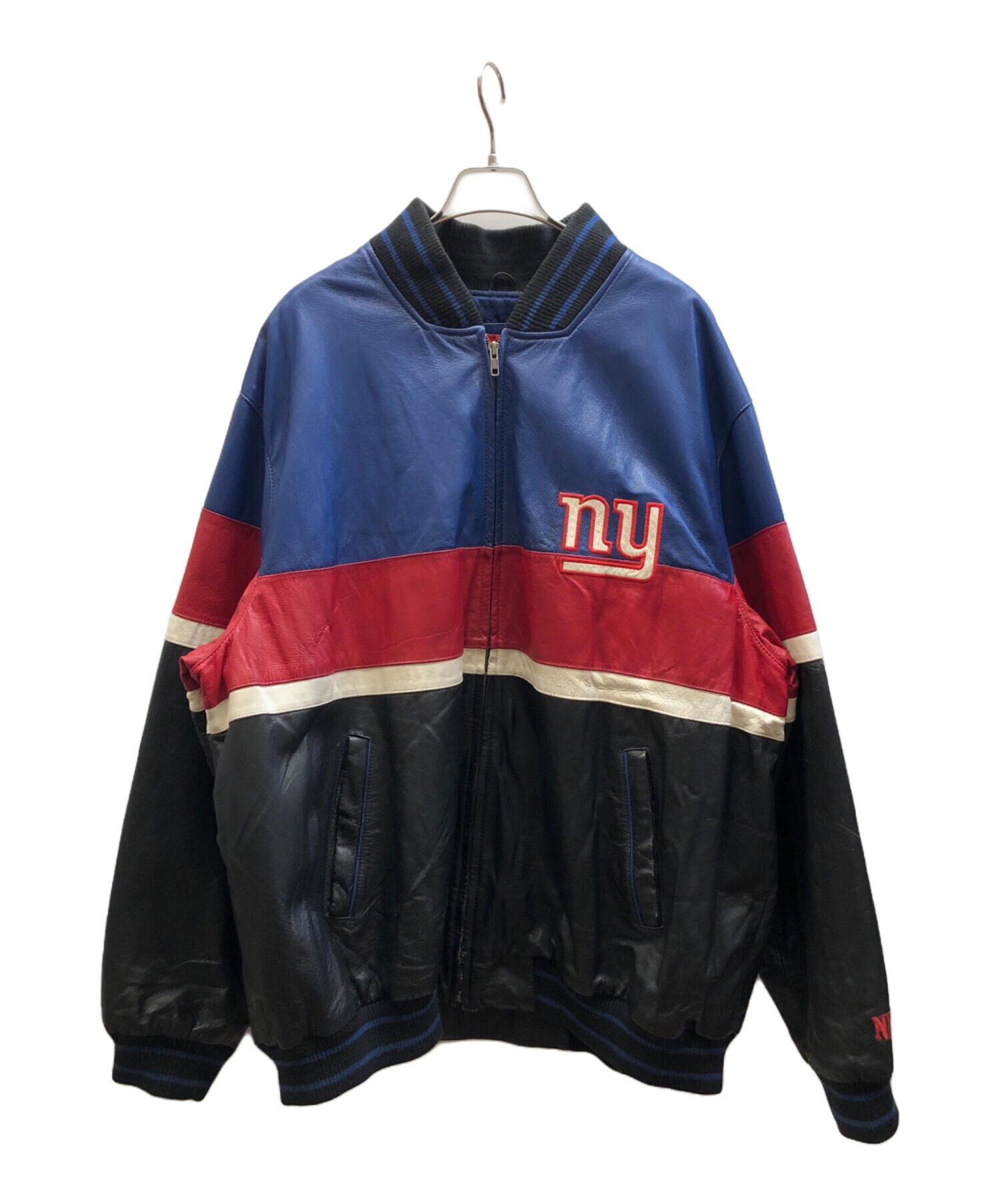 中古・古着通販】NFL (エヌエフエル) レザースタジャン ネイビー