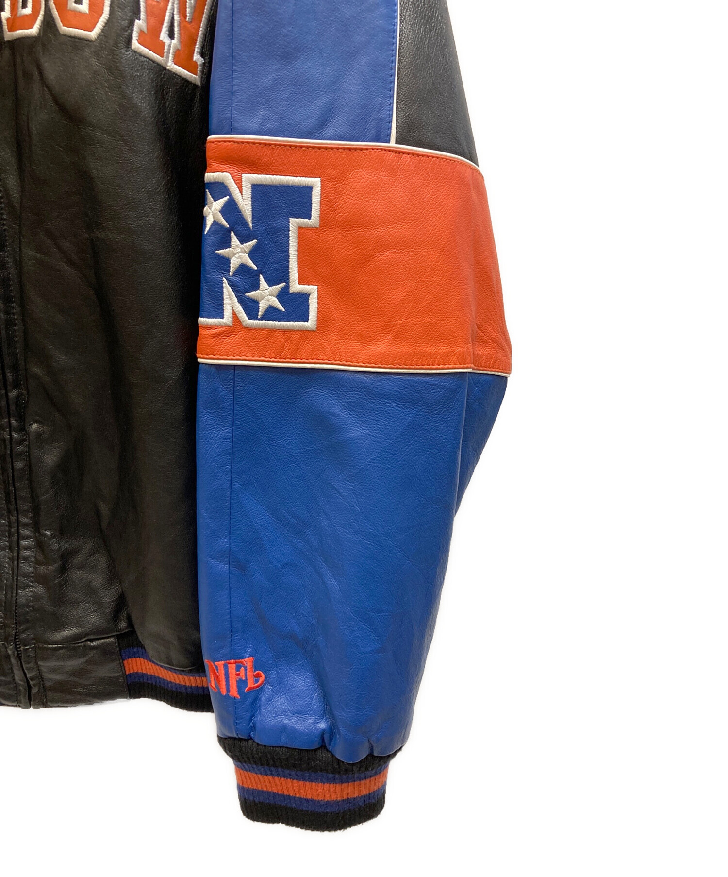 中古・古着通販】NFL (エヌエフエル) レザースタジャン ネイビー