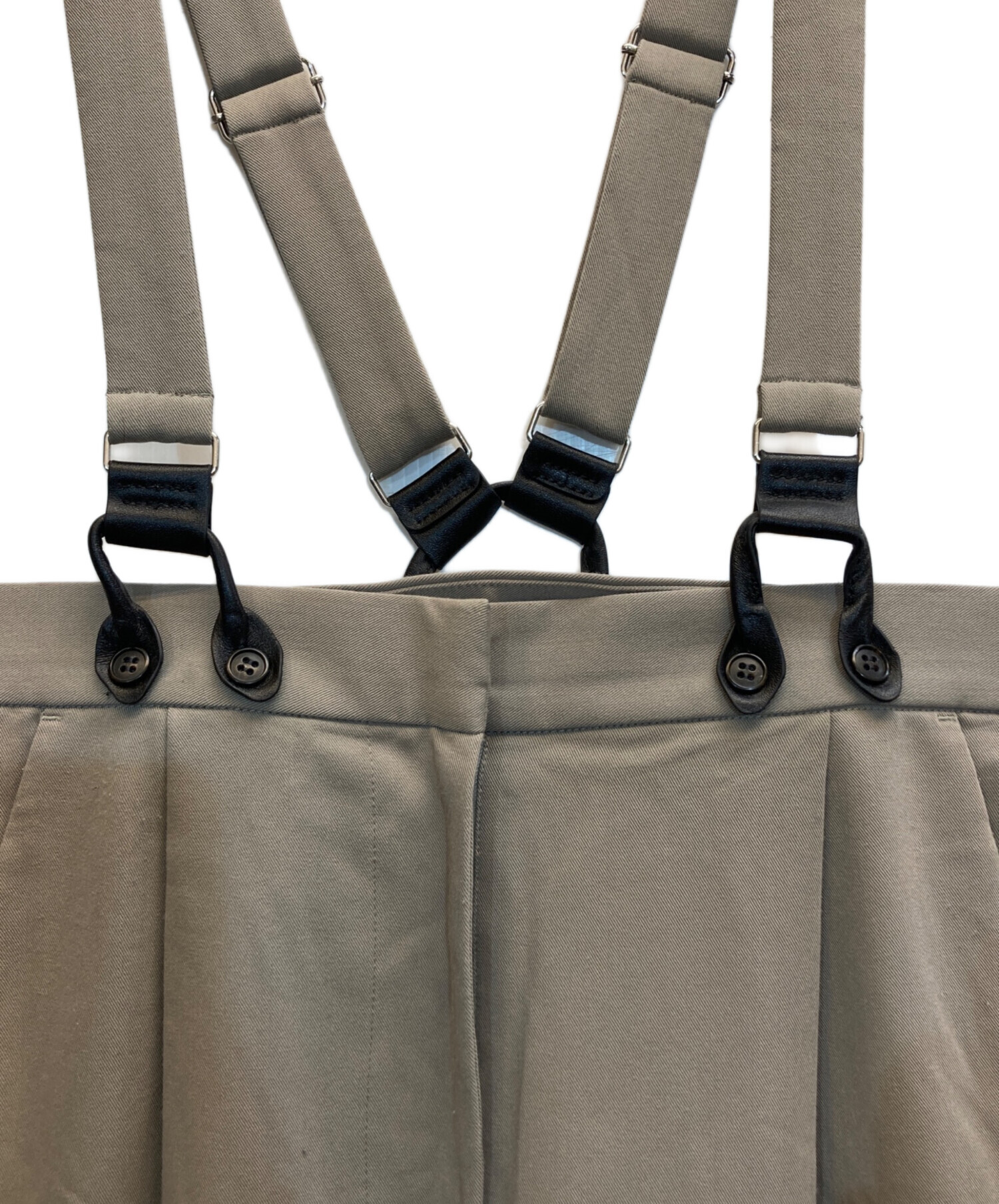 中古・古着通販】CLANE (クラネ) Suspender Wide Pants グレー サイズ 