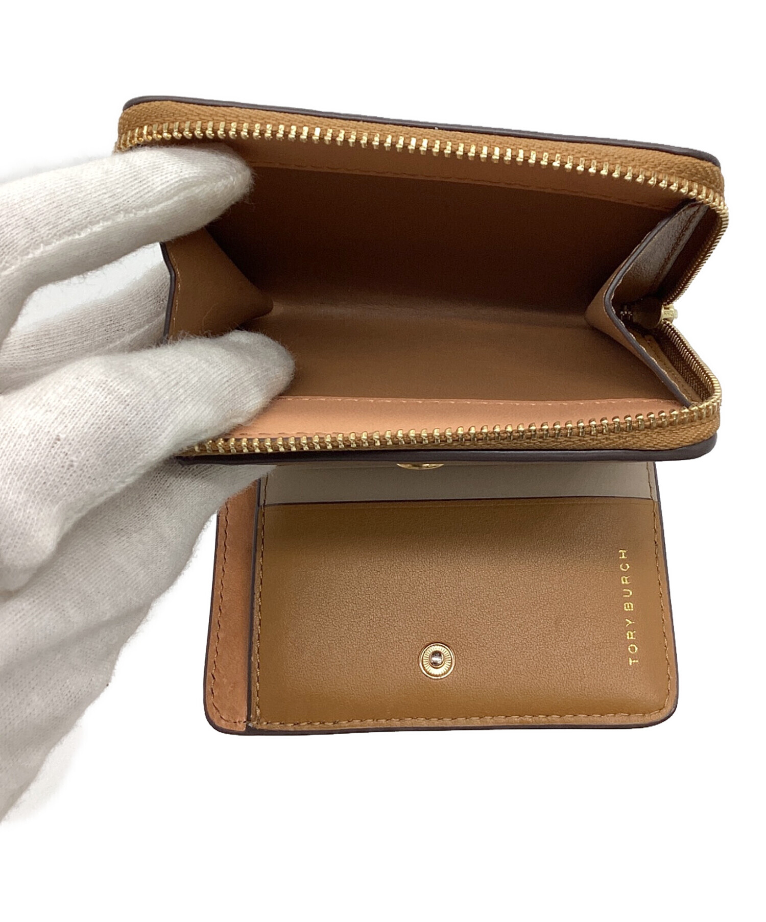 中古・古着通販】TORY BURCH (トリーバーチ) 2つ折り財布 ブラウン 