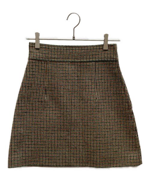 Miu Miu 葉柄グリーンタイトスカート 38 中古・古着通販】MIU MIU (ミュウミュウ) チェック柄タイトスカート