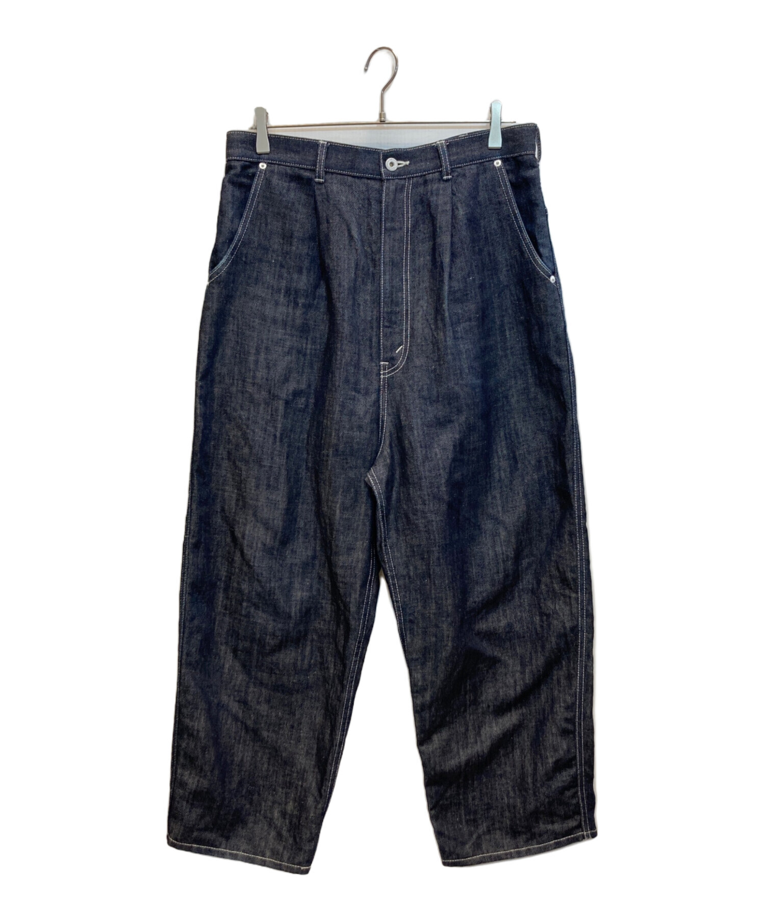 COMME des GARCONS HOMME 綿麻デニムタックテーパードパンツ