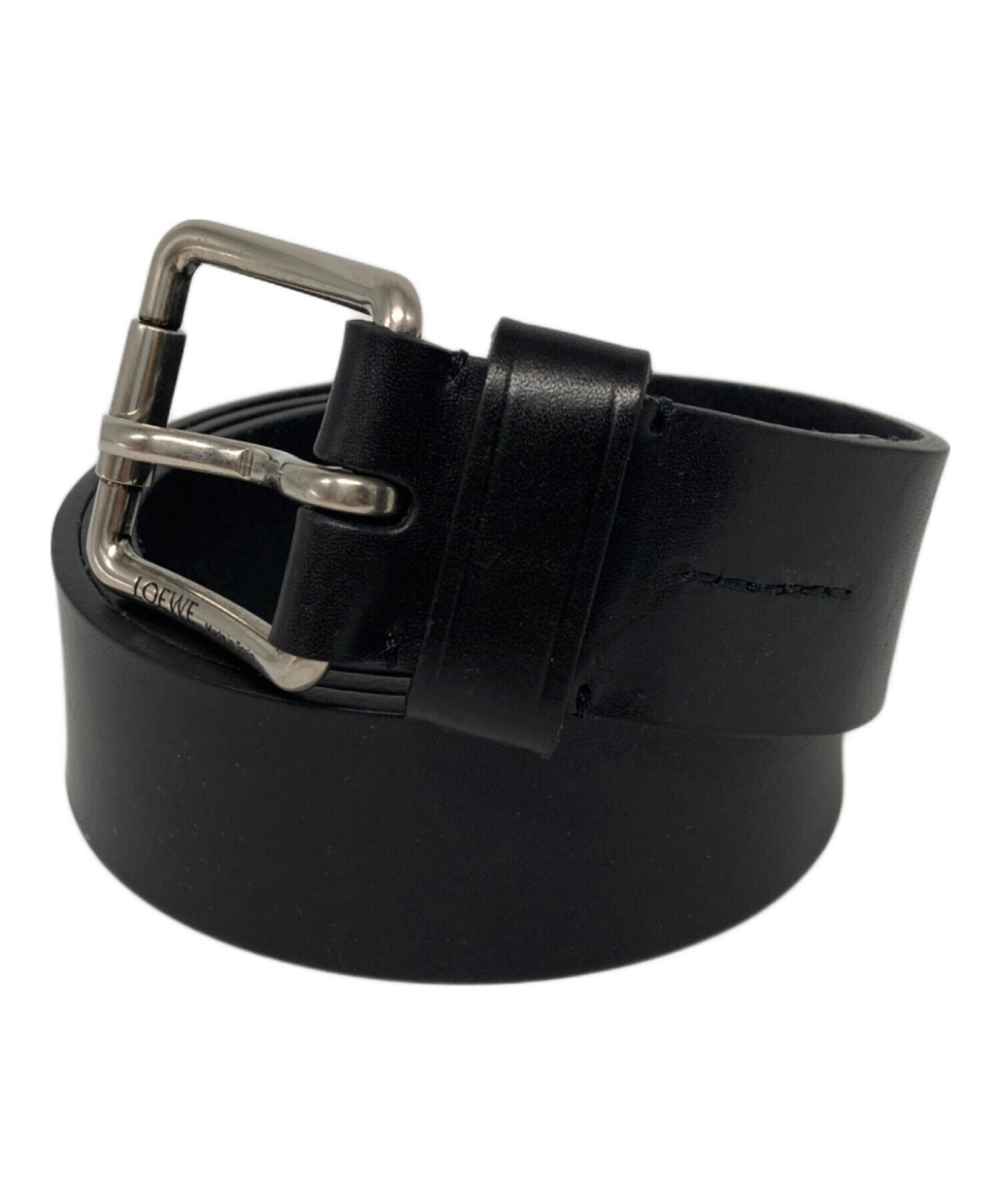 LOEWE ブラックレザーベルト 中古・古着通販】LOEWE (ロエベ) レザーベルト ブラック｜ブランド