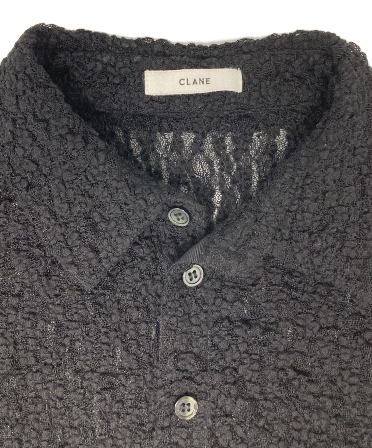 中古・古着通販】CLANE (クラネ) LADY LACE SHIRT ブラック サイズ:1