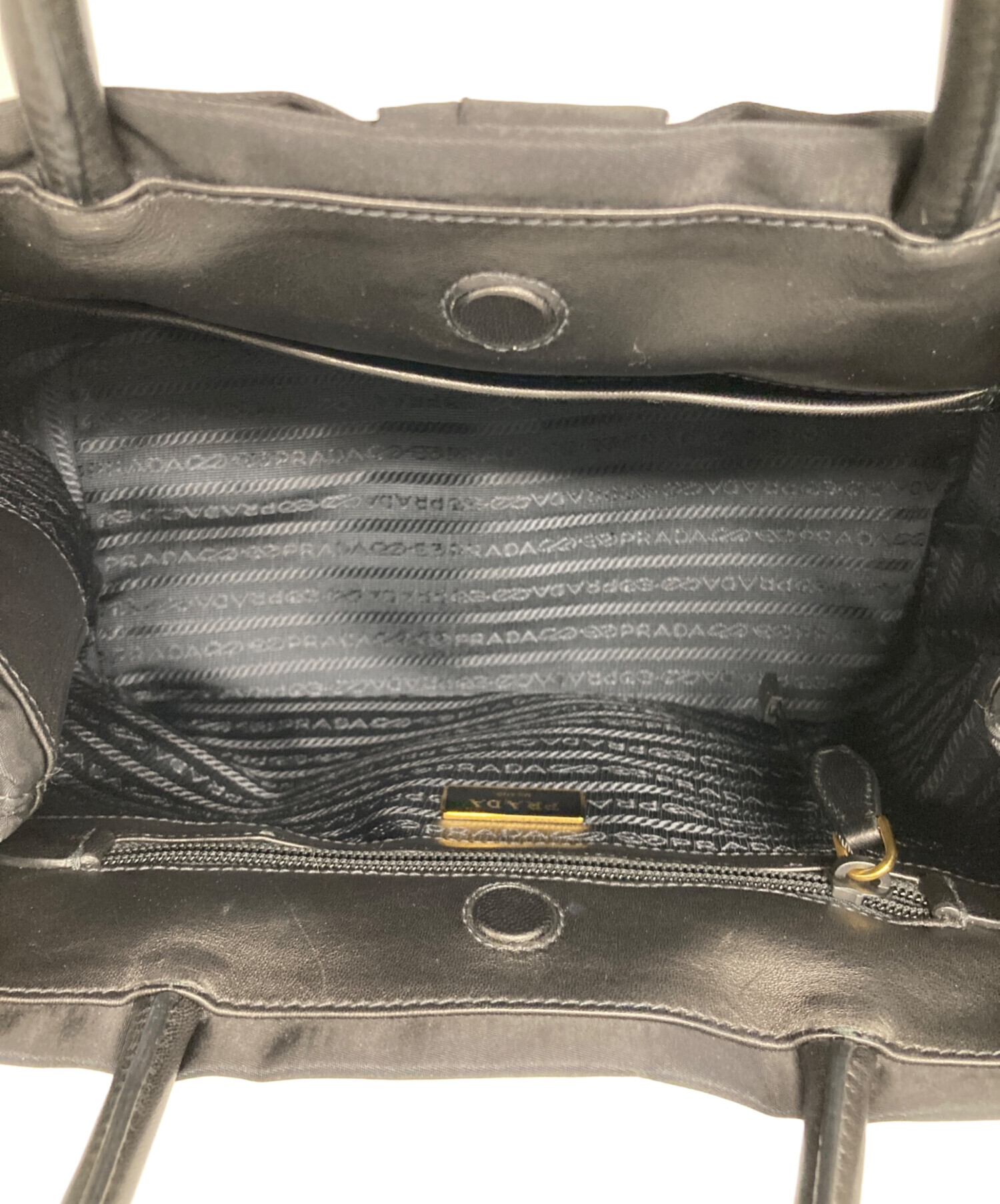 中古・古着通販】PRADA (プラダ) リボンハンドバッグ ブラック