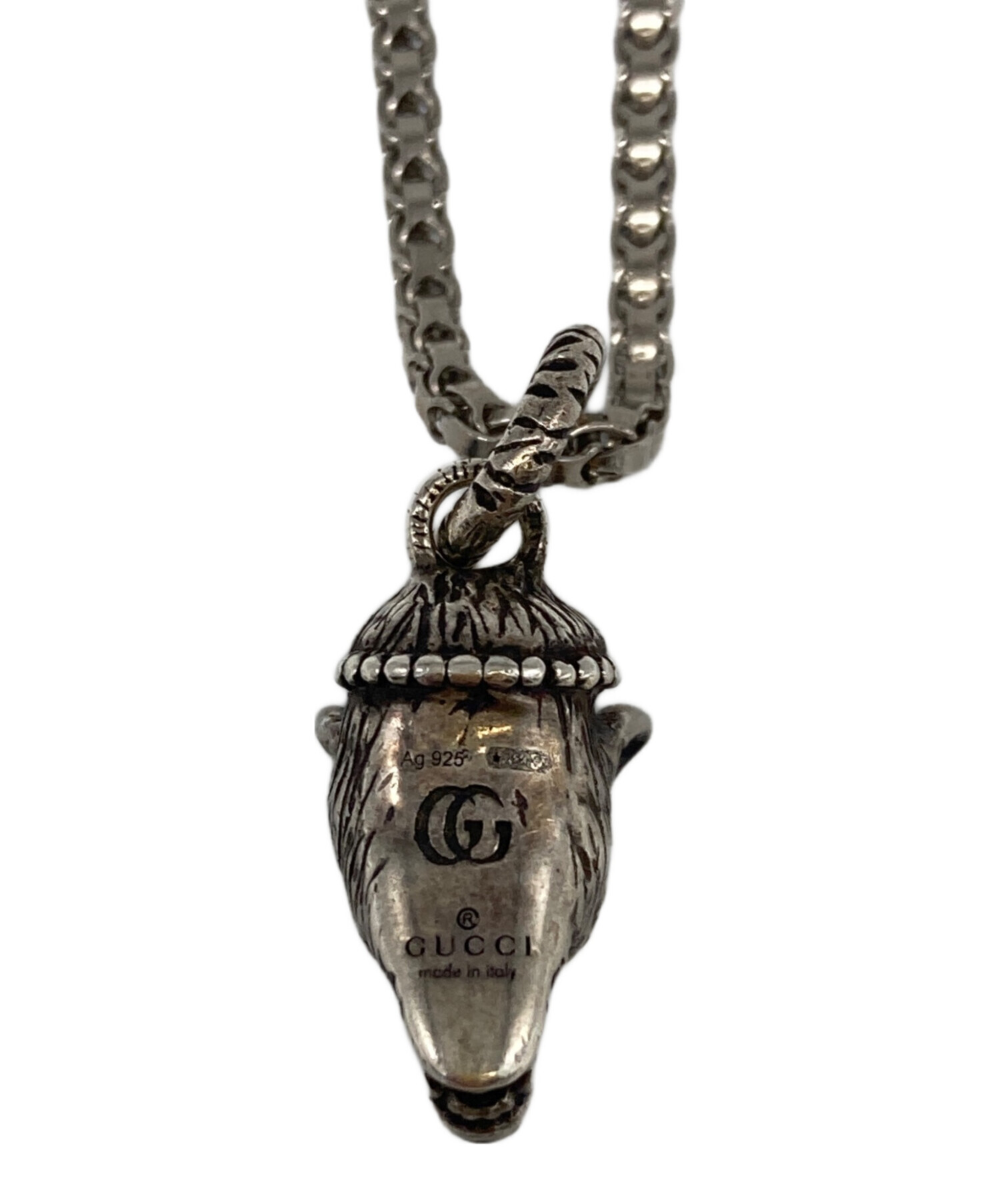 中古・古着通販】GUCCI (グッチ) ANGER FOREST WOLF HEAD Necklace