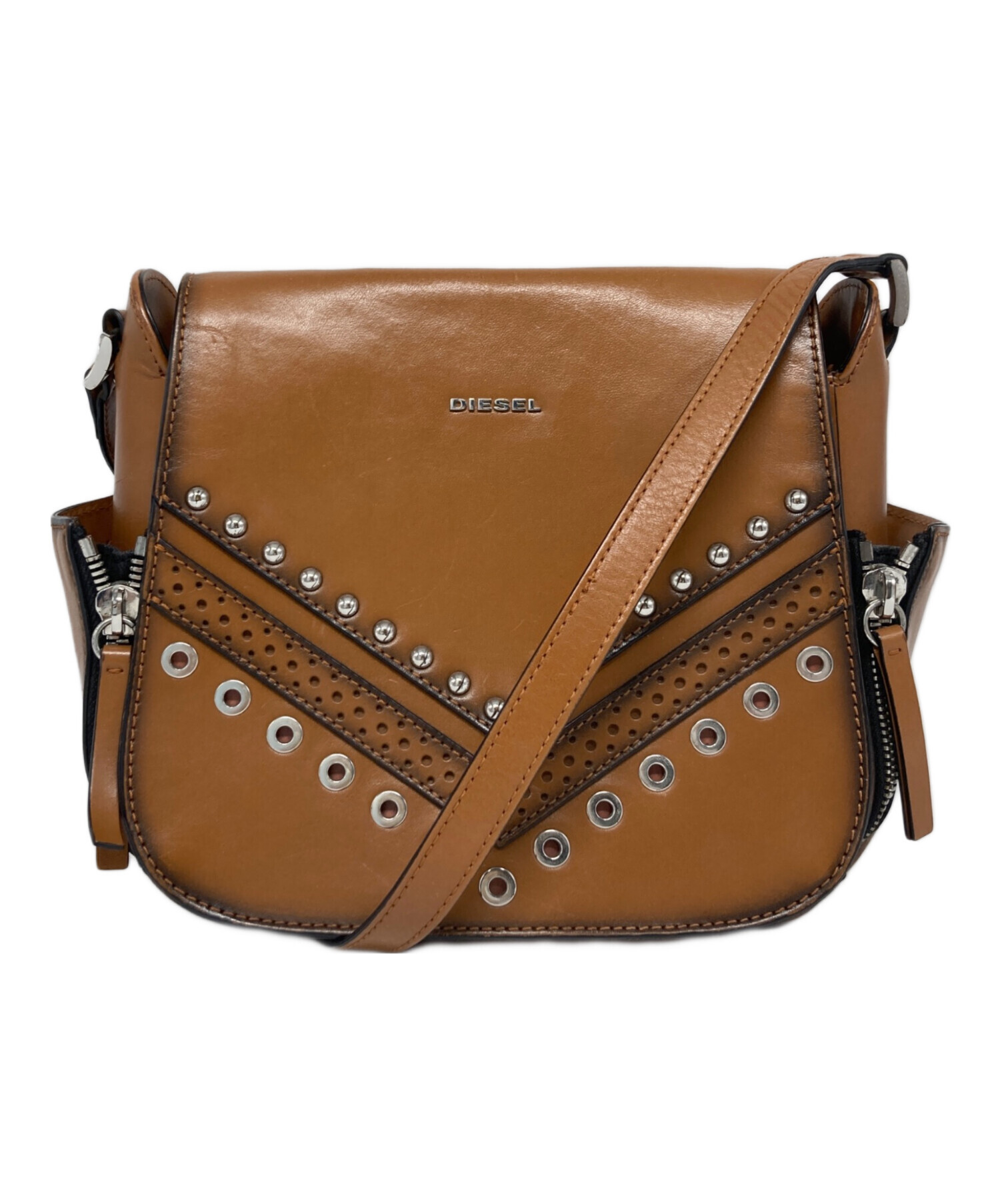 中古・古着通販】DIESEL (ディーゼル) レザーショルダーバッグ 