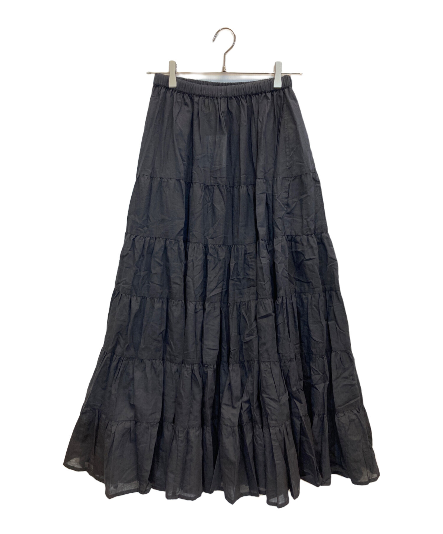25SSクチュールドアダム♡ティアードスカートロング ブラックKHADIコットン 中古・古着通販】Couture d'adam (クチュールドアダム) ティアード