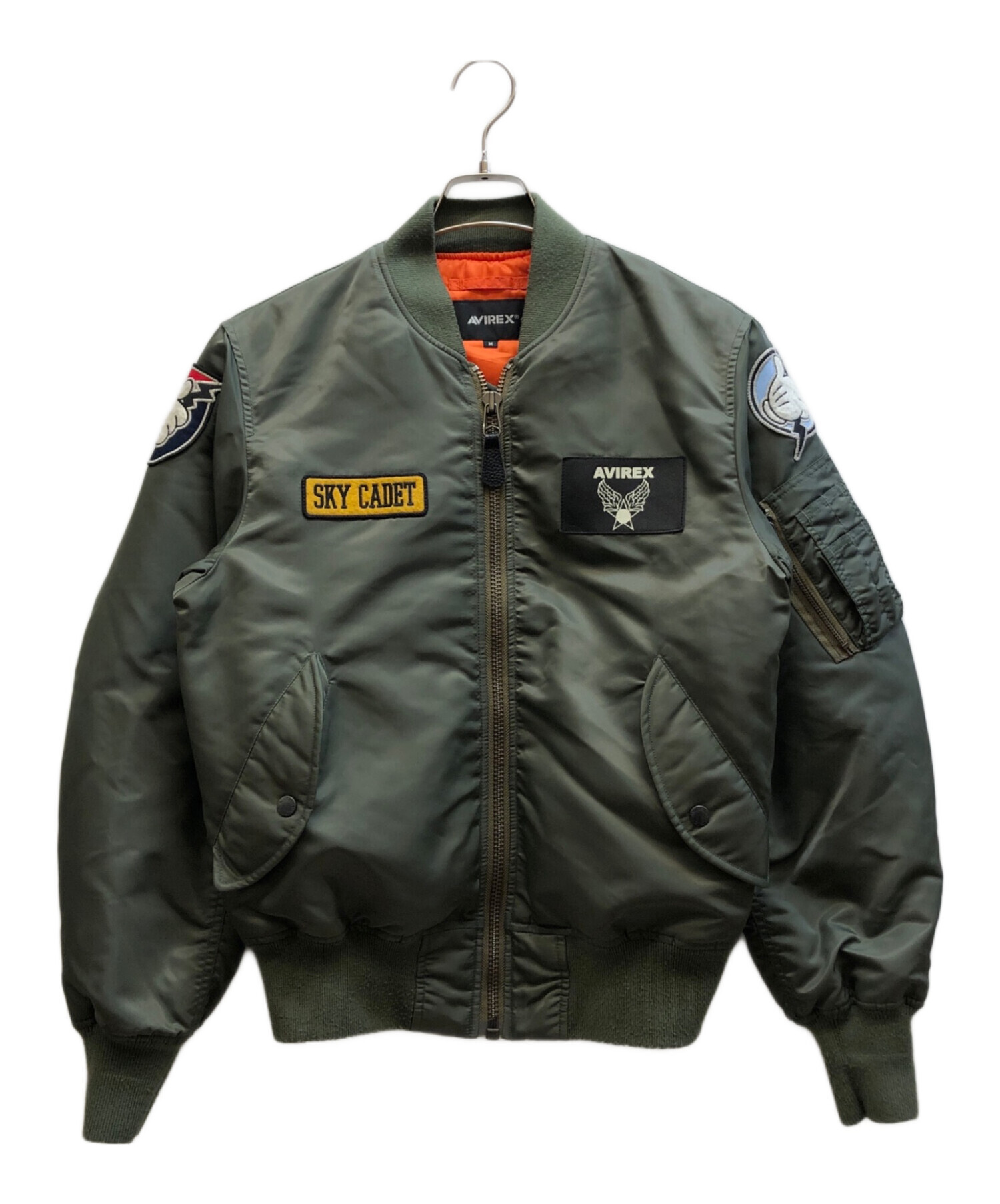 AVIREX × Disney MA-1 ジャケット カーキ【L】ミッキー刺繍 AVIREX