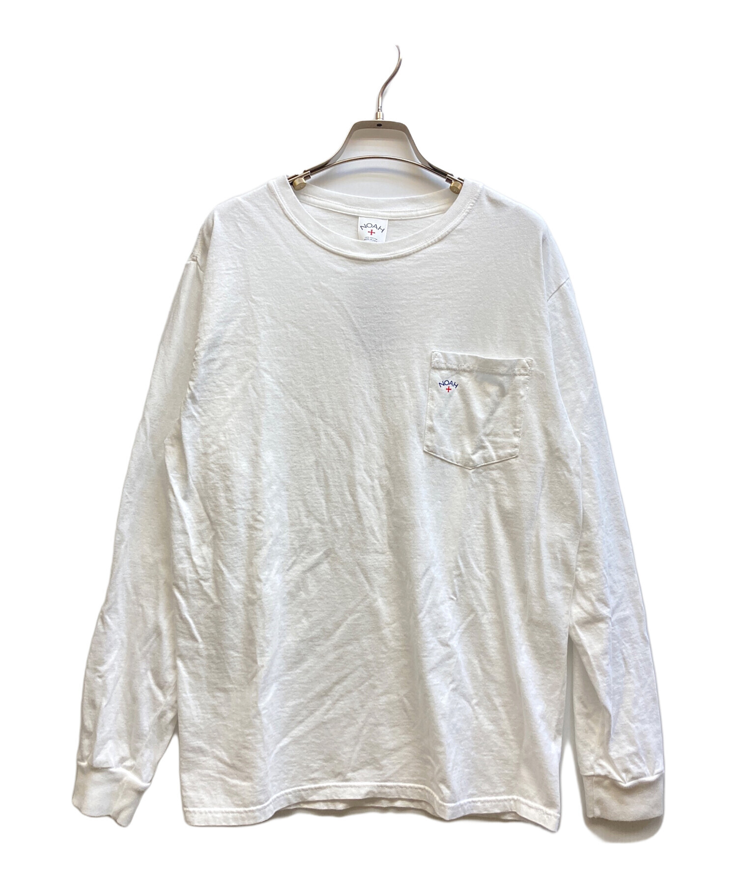 NOAH ホワイト長袖ポケットTシャツ クラシックロングスリーブ