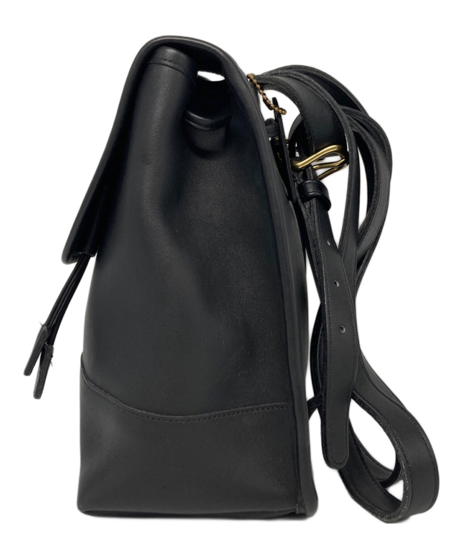 中古・古着通販】COACH (コーチ) レザーミニリュック ブラック 中古・古着通販】COACH (コーチ) レザーミニリュック ブラック