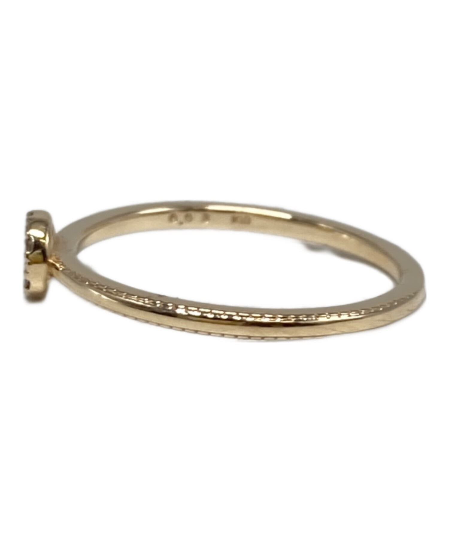 agete K10 リング 9号 最終値下】エメラルド K10リング 9号【agete