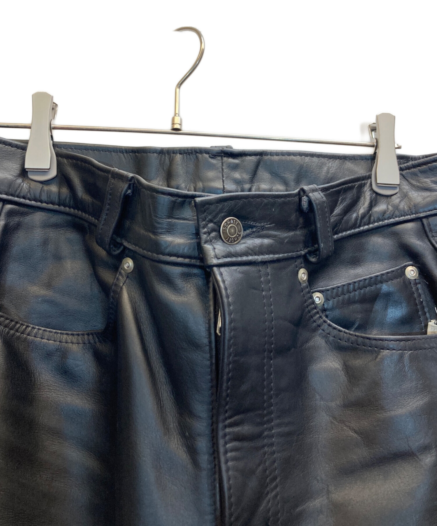 中古・古着通販】Schott (ショット) レザーパンツ ブラック サイズ:32 