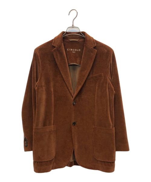 CIRCOLO 1901 ブラウン テーラードジャケット 中古・古着通販】Circolo 1901 (チルコロ1901) ベロアテーラード