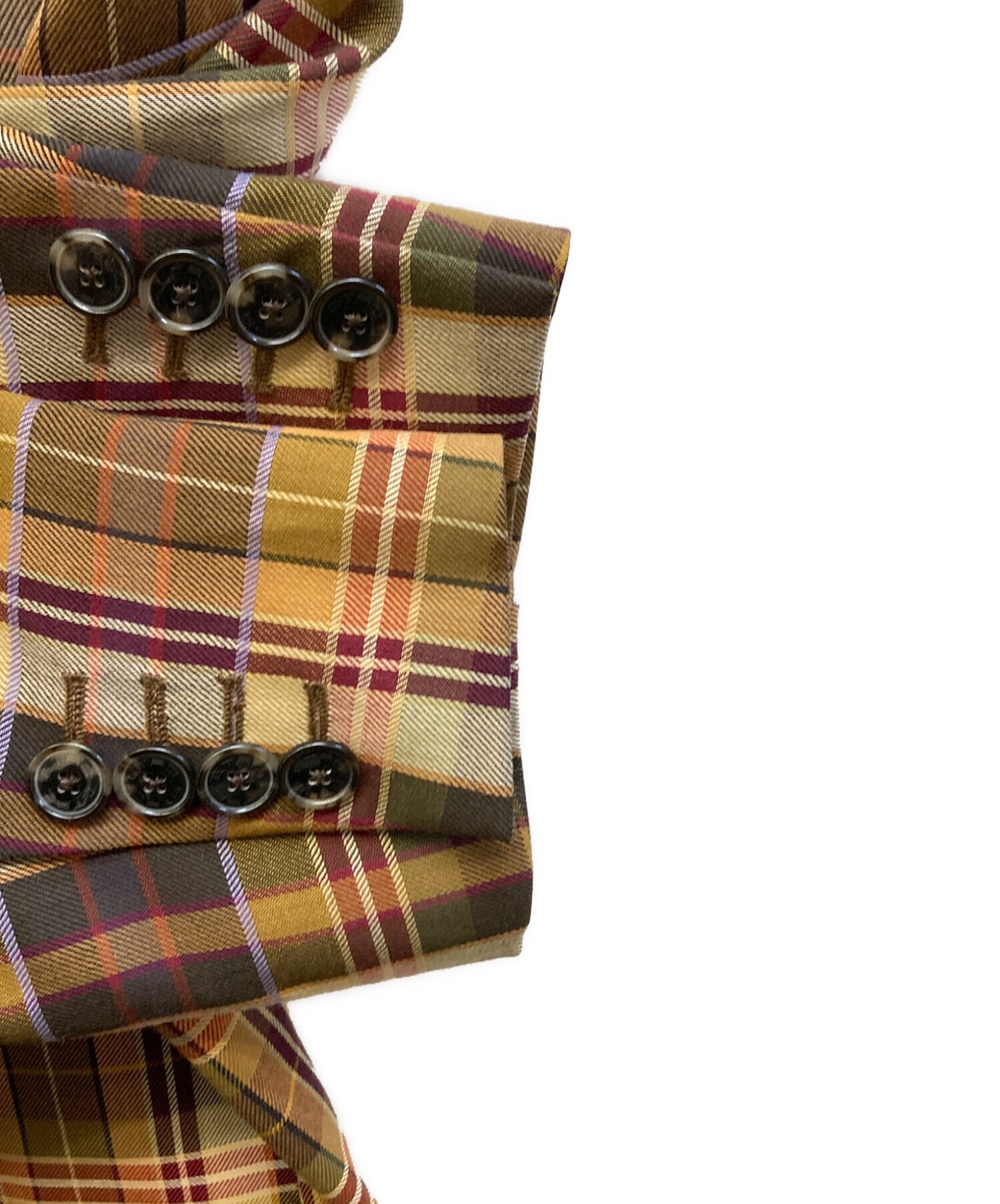 ETRO エトロ チェック柄 テーラードジャケット 48 中古・古着通販】ETRO (エトロ) チェックテーラードジャケット