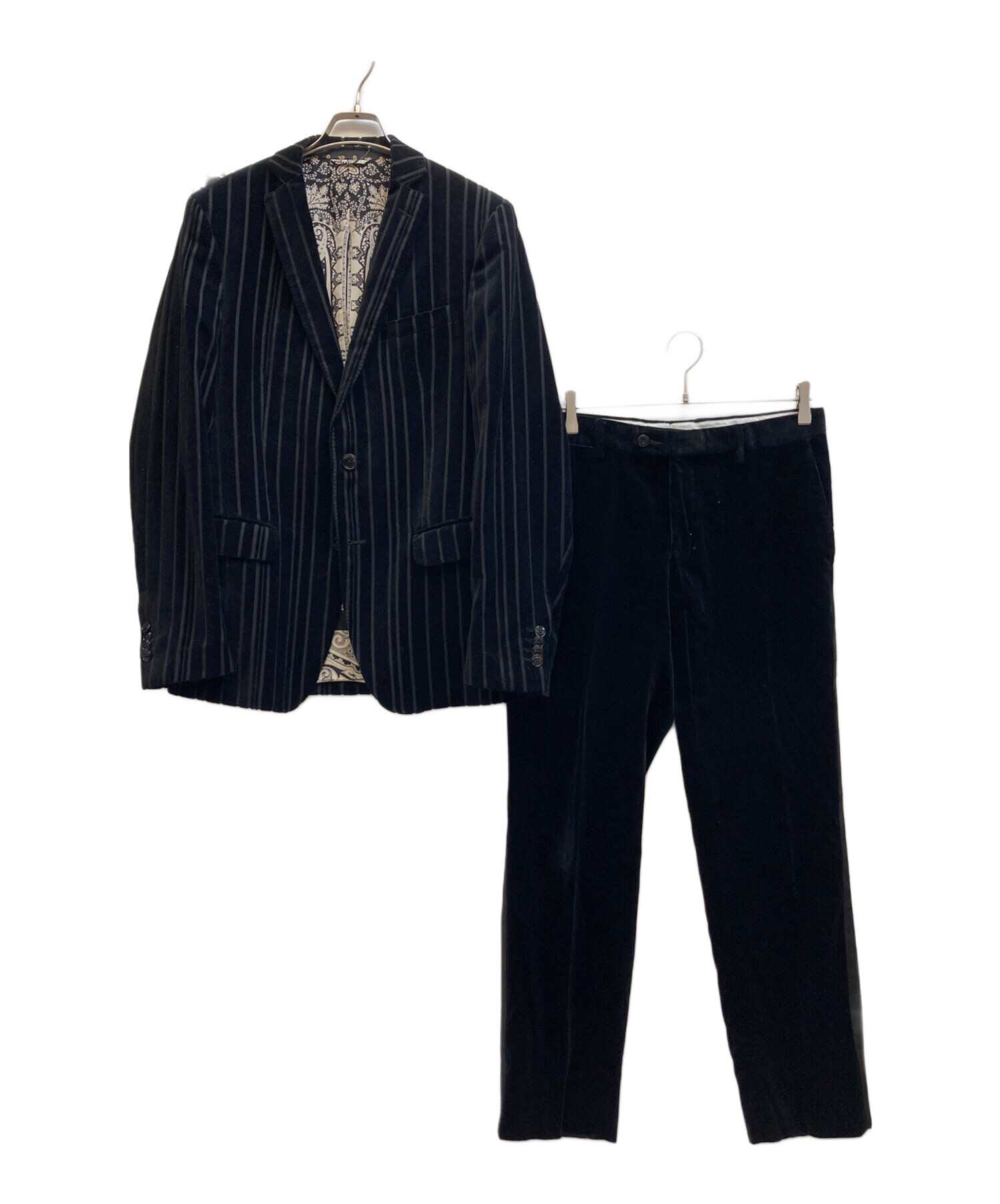 デ*ブ様 レア！ETRO ジャケット＆パンツ セットアップ 中古・古着通販】ETRO (エトロ) セットアップスーツ ブラック サイズ