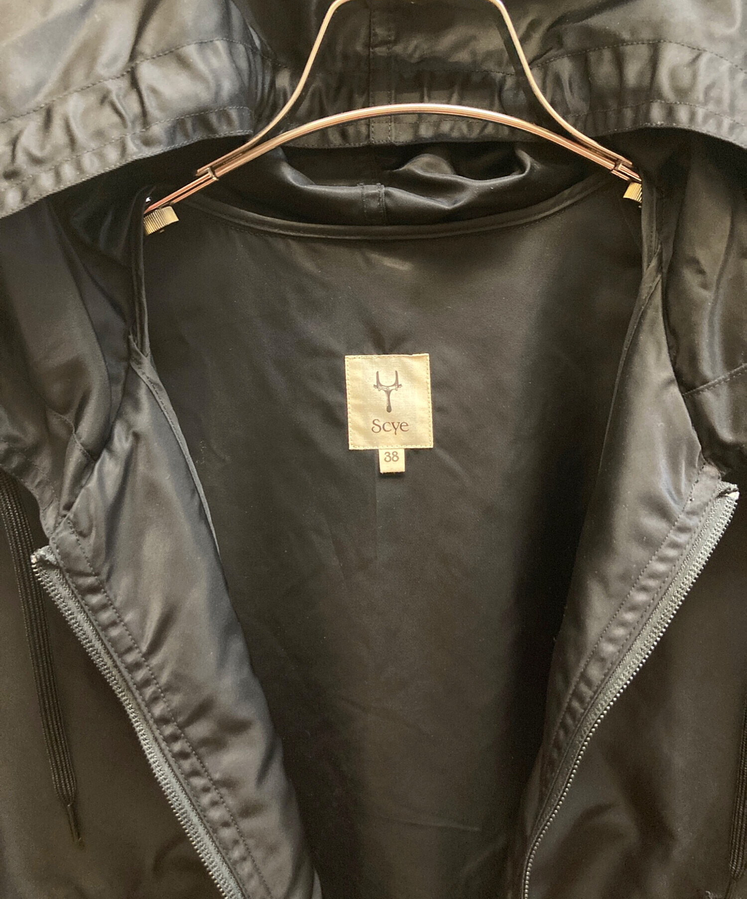 美品 SCYE ナイロン高密度ツイル アジャスタブルレングスパーカ ブラックM 中古・古着通販】SCYE (サイ) ナイロン高密度ツイル