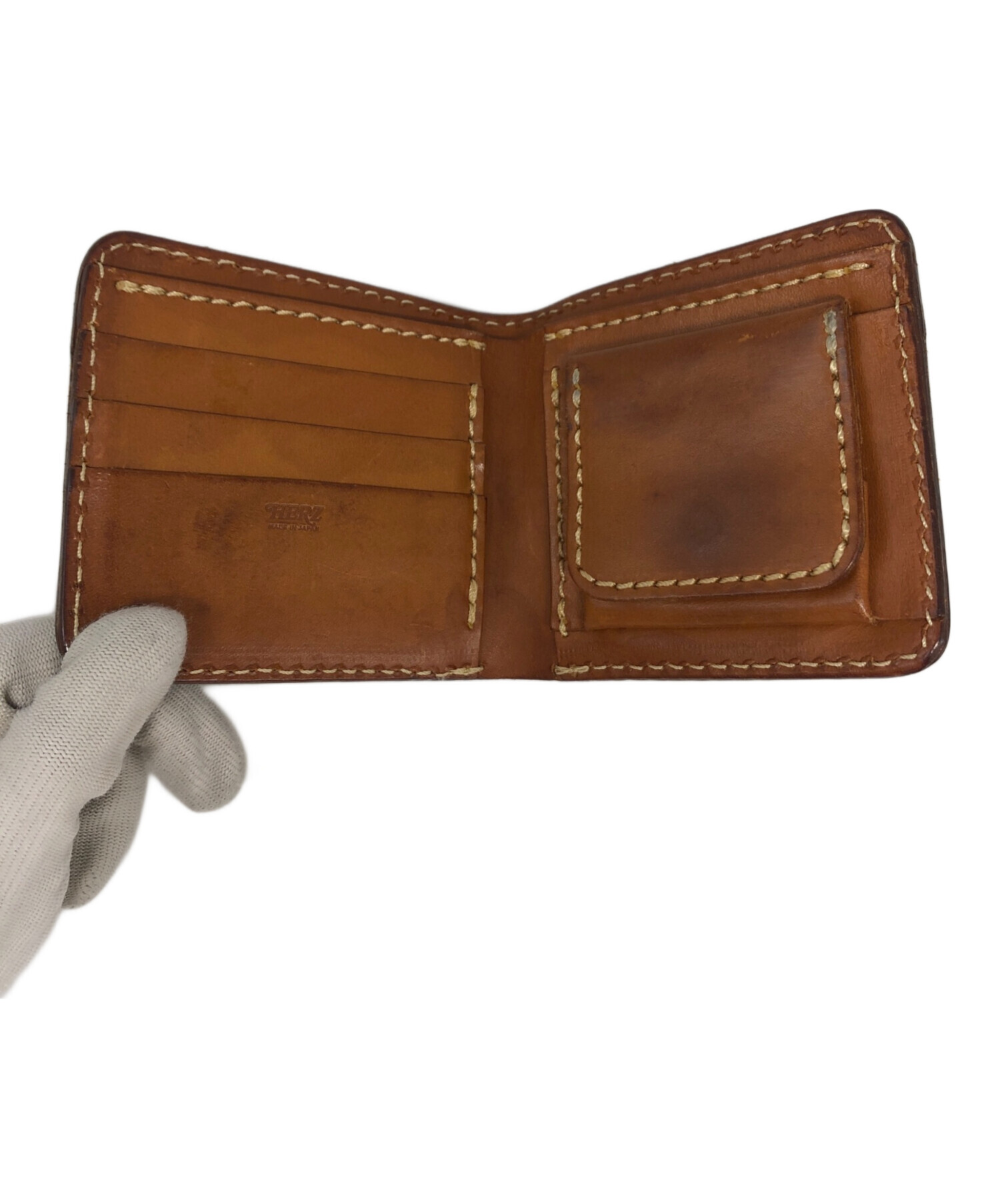 中古・古着通販】Herz (ヘルツ) 2つ折り財布 ブラウン｜ブランド・古着