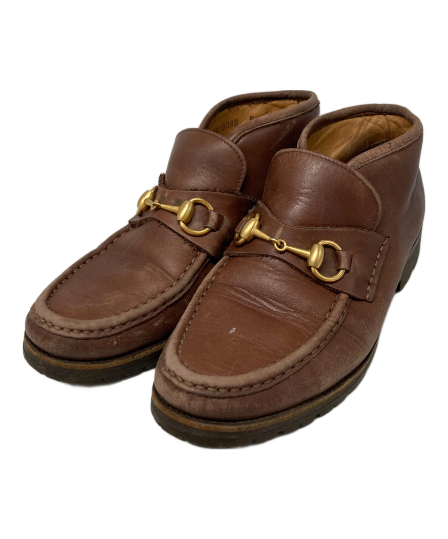 中古・古着通販】GUCCI (グッチ) ホースビットローファー ブラウン 