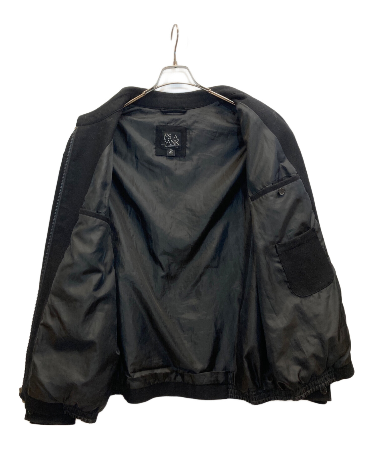 JOS.A.BANK レザージャケット ブルゾン ブラック メンズ 古着 Jos. A. Bank Signature Collection Black Leather Bomber Jacket Size
