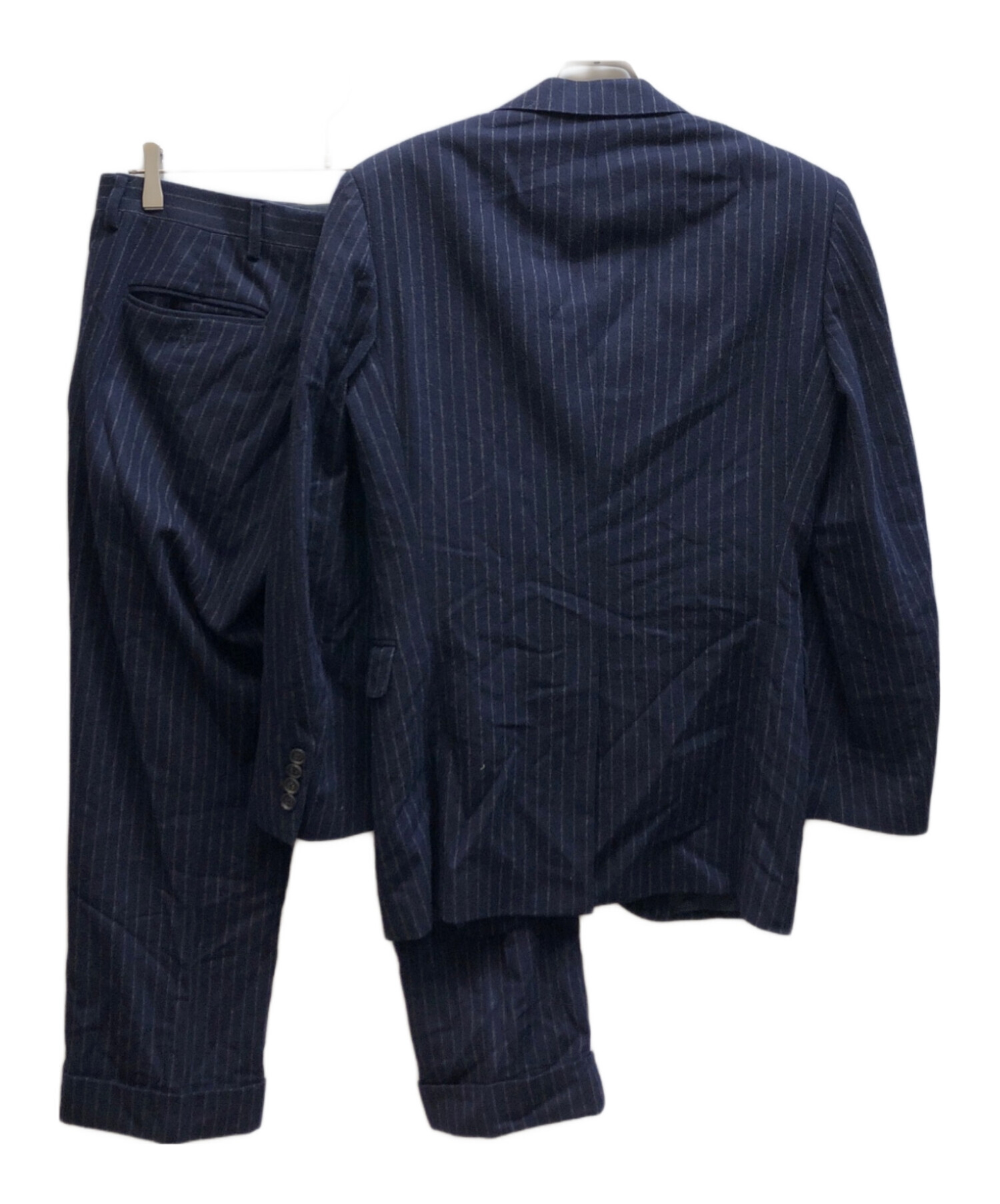 極美品 RALPH LAUREN ラルフローレン 無地 春夏 SS セットアップ ウール ネイビー メンズ A5【古着】【中古】【送料無料】 中古・古着通販】Rugby Ralph Lauren (ラグビーラルフローレン) ウール