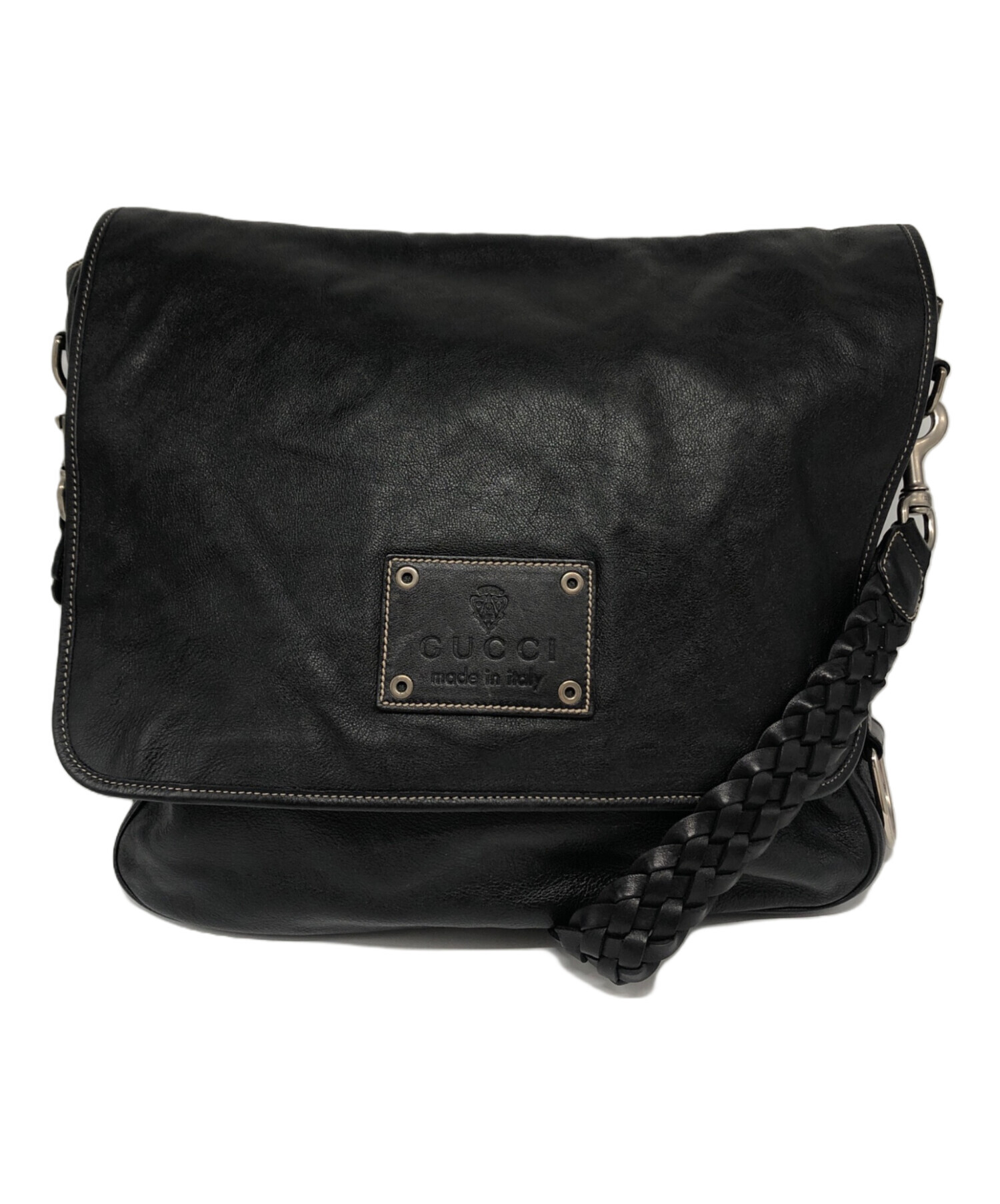 中古・古着通販】GUCCI (グッチ) クレスト レザーショルダーバッグ 