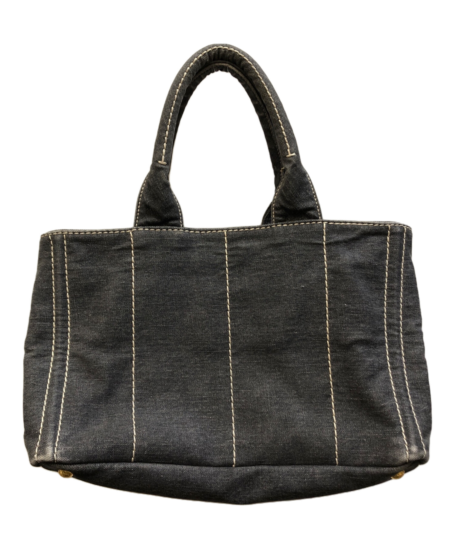 中古・古着通販】PRADA (プラダ) カナパデニムトートバッグ グレー 